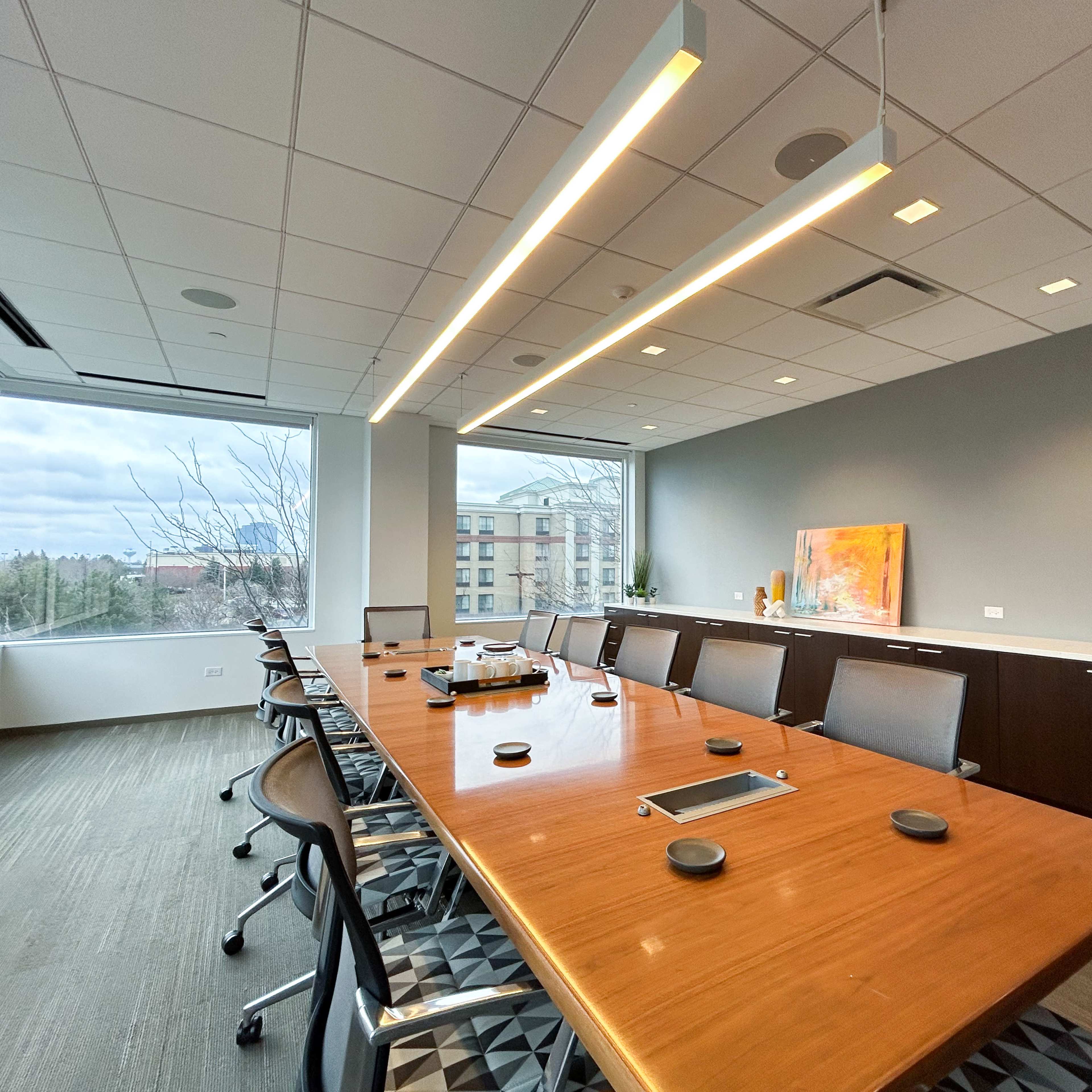 Spacious Suburban Boardroom with Ample Natural Light Image in Schaumburg Township, Schaumburg, IL