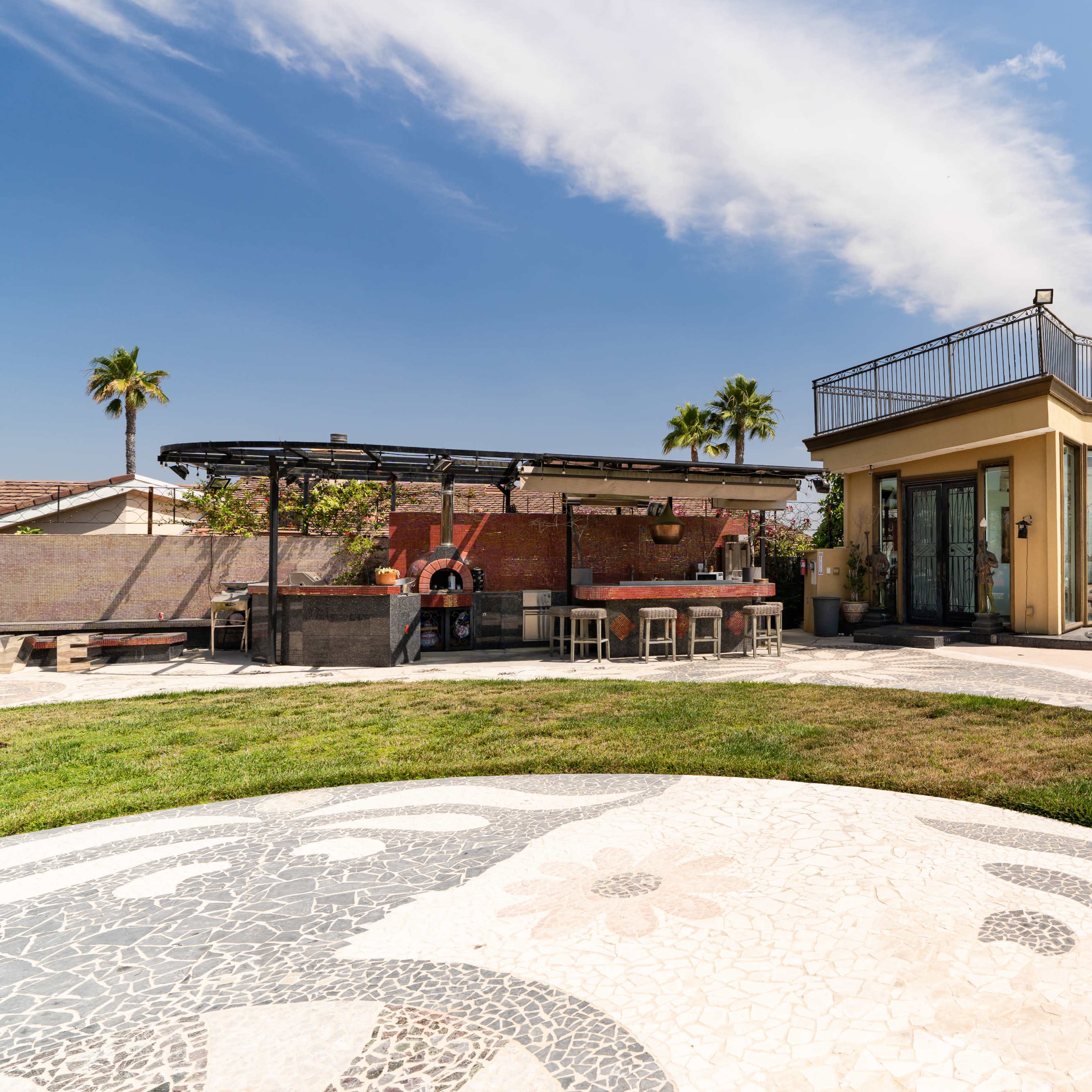 Large Middle-Eastern Style Mansion Backyard/Poker Room in the Encino Hills Image in Encino, Los Angeles, CA