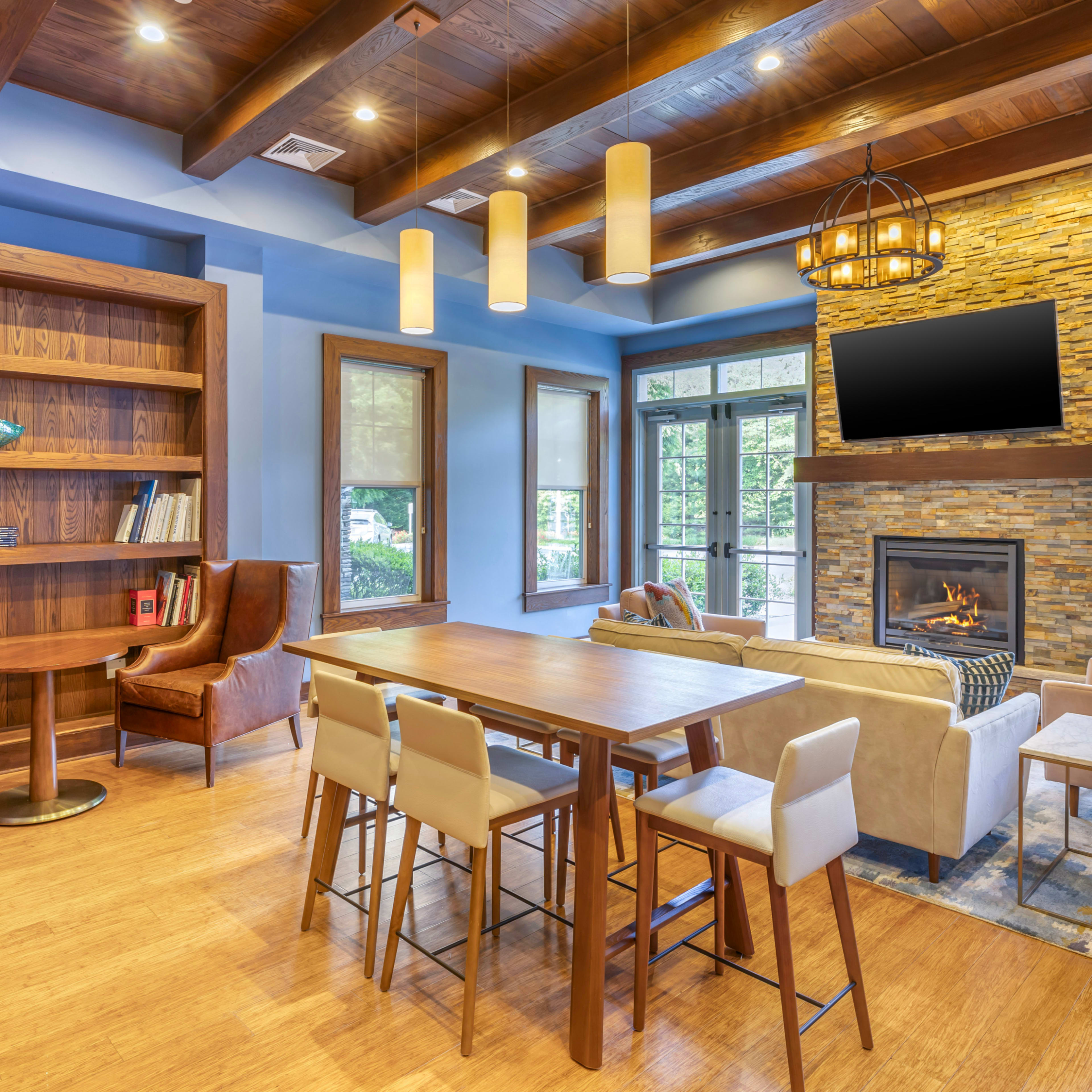 Sophisticated Clubroom with Kitchenette & Oversized Fireplace Image in Bloomingdale, Bloomingdale, NJ
