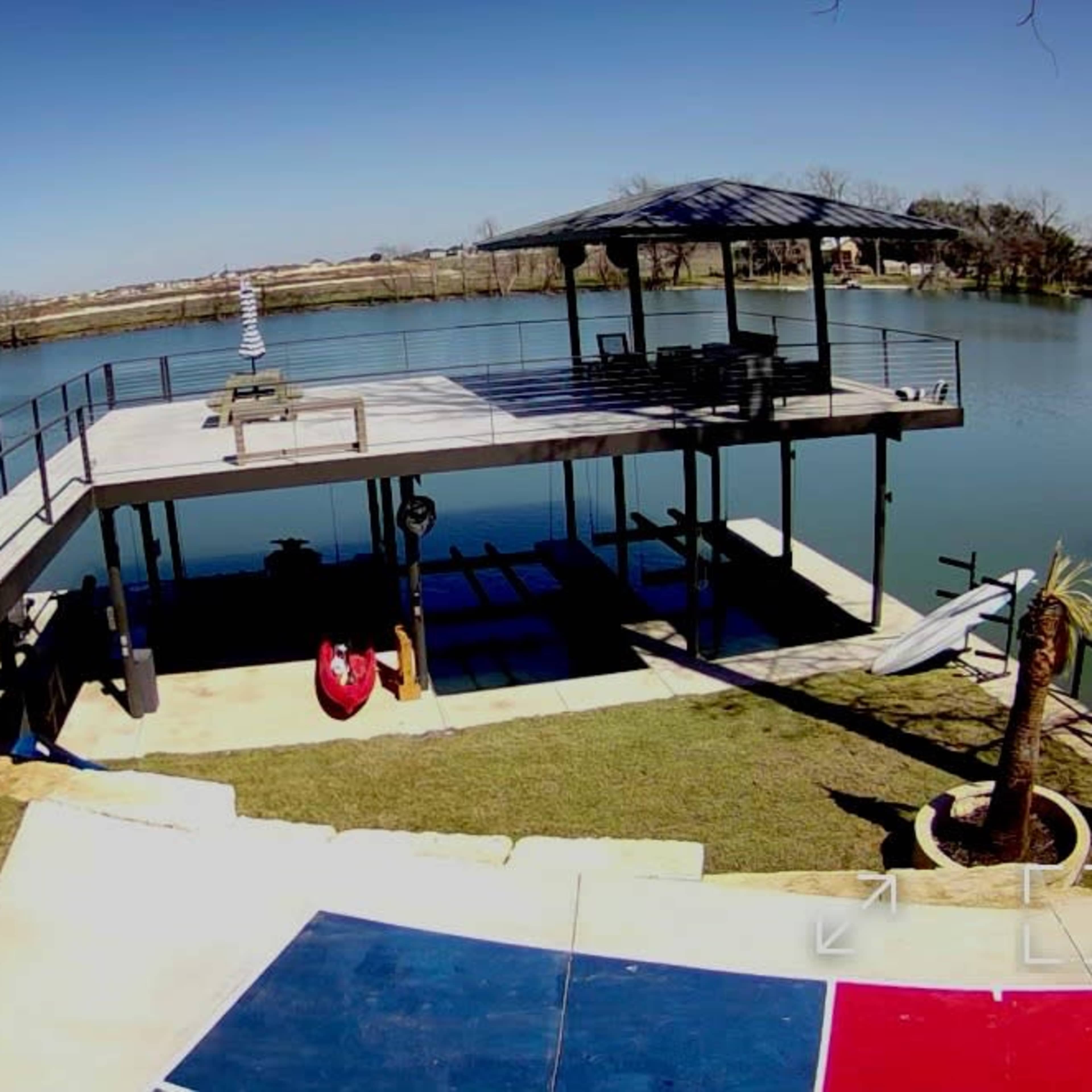 LakefrontHome, Terrace over boat dock-jetski ramp Image in , New Braunfels, TX