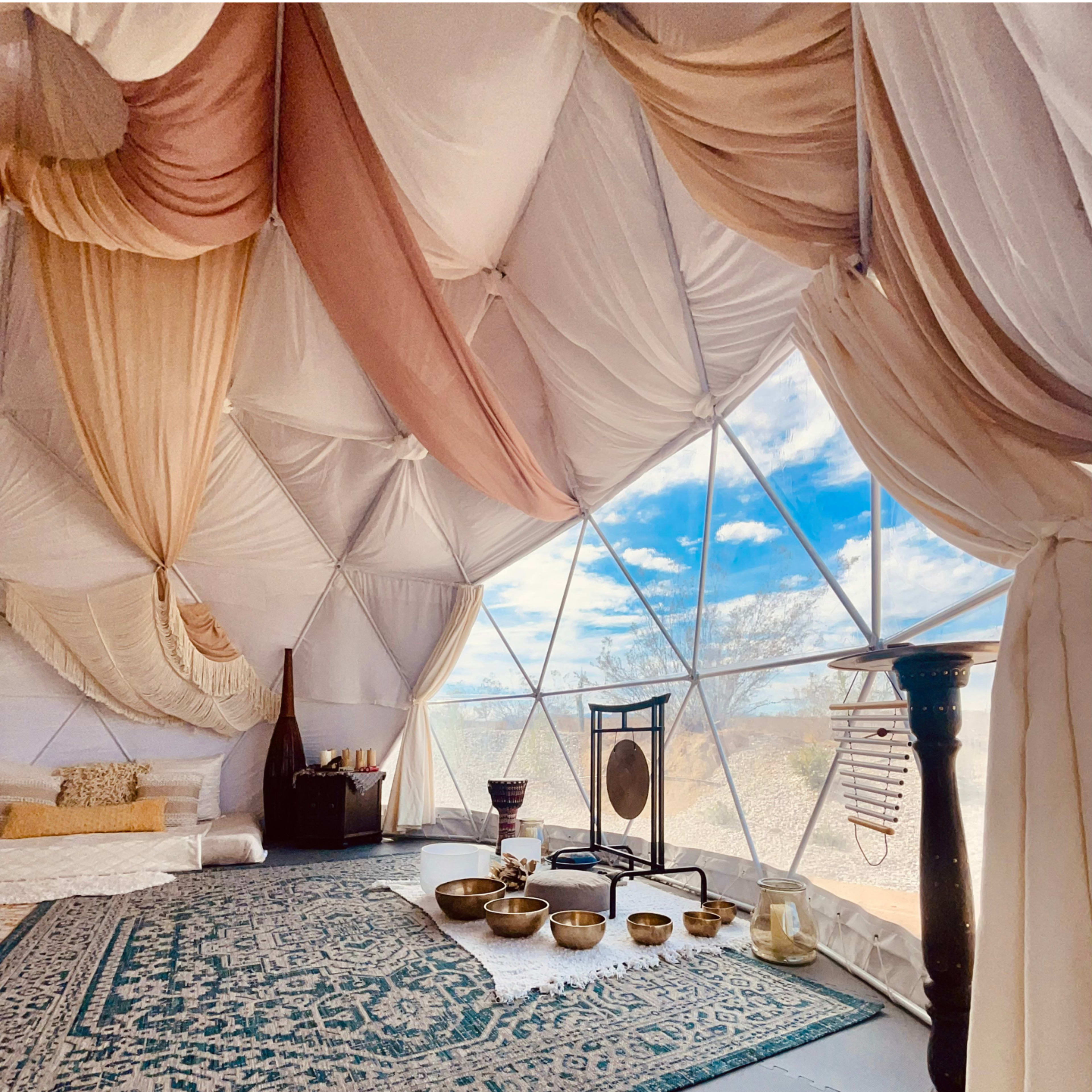 A Bohemian Geodesic Dome Retreat with Mountain Views Near Joshua Trees Image in Homestead Valley, Yucca Valley, CA