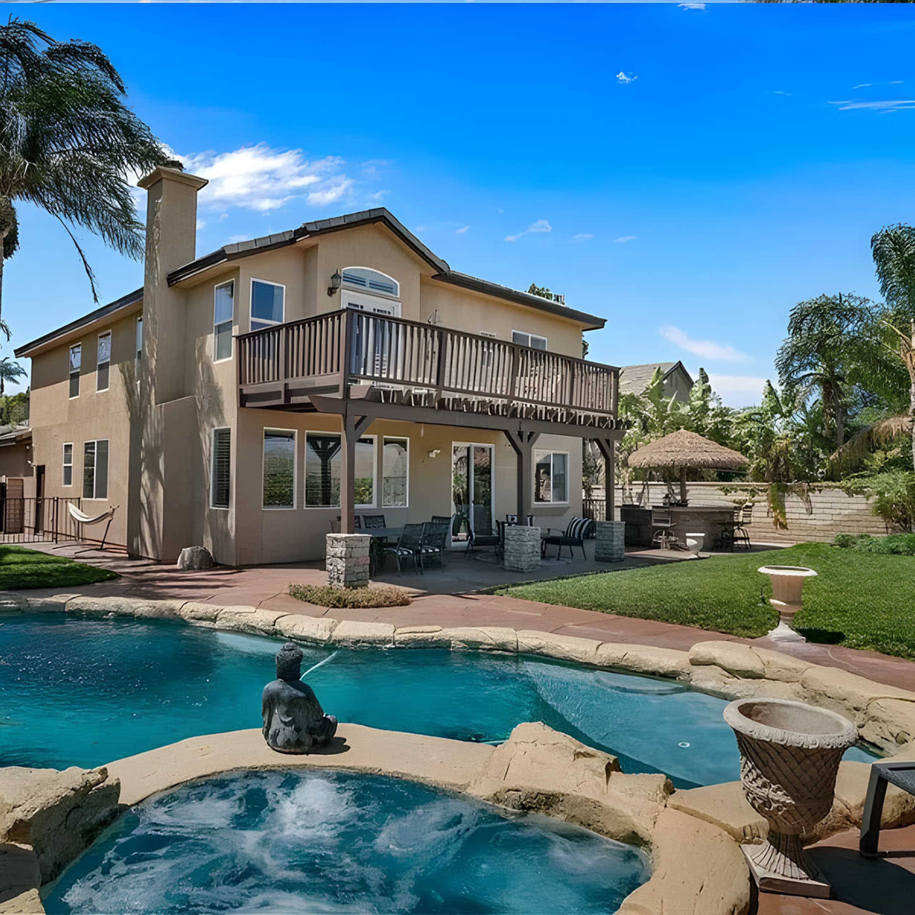 Luxury Villa: Waterfall Pool with Mountain Views Image in Santa Clarita, Santa Clarita, CA