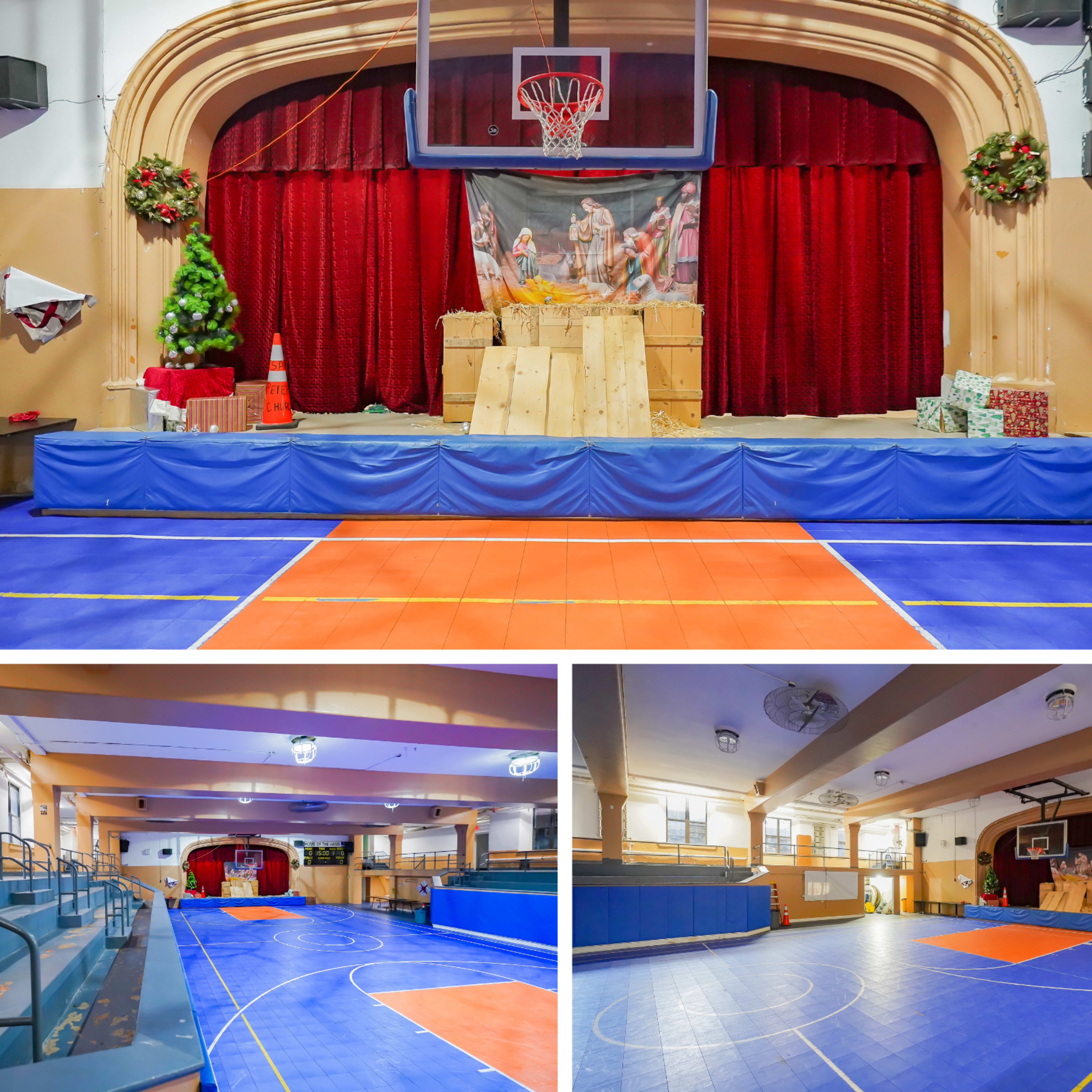 Blue Basketball Court with Arena, Stage Image in Ludlow, Yonkers, NY