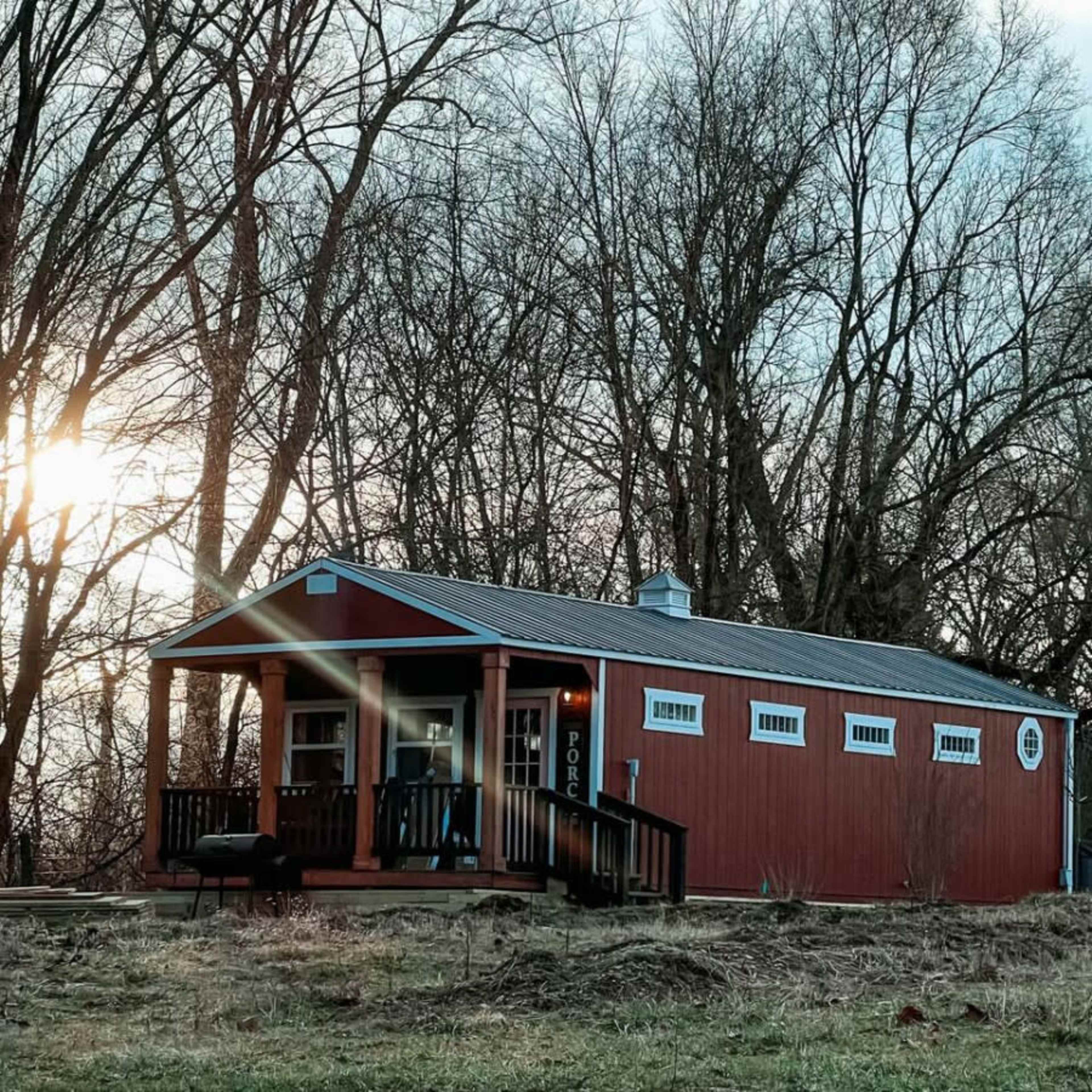 Ruby’s Red Cabin Hot Tub Nature Horses Indy Image in Decatur, Indianapolis, IN