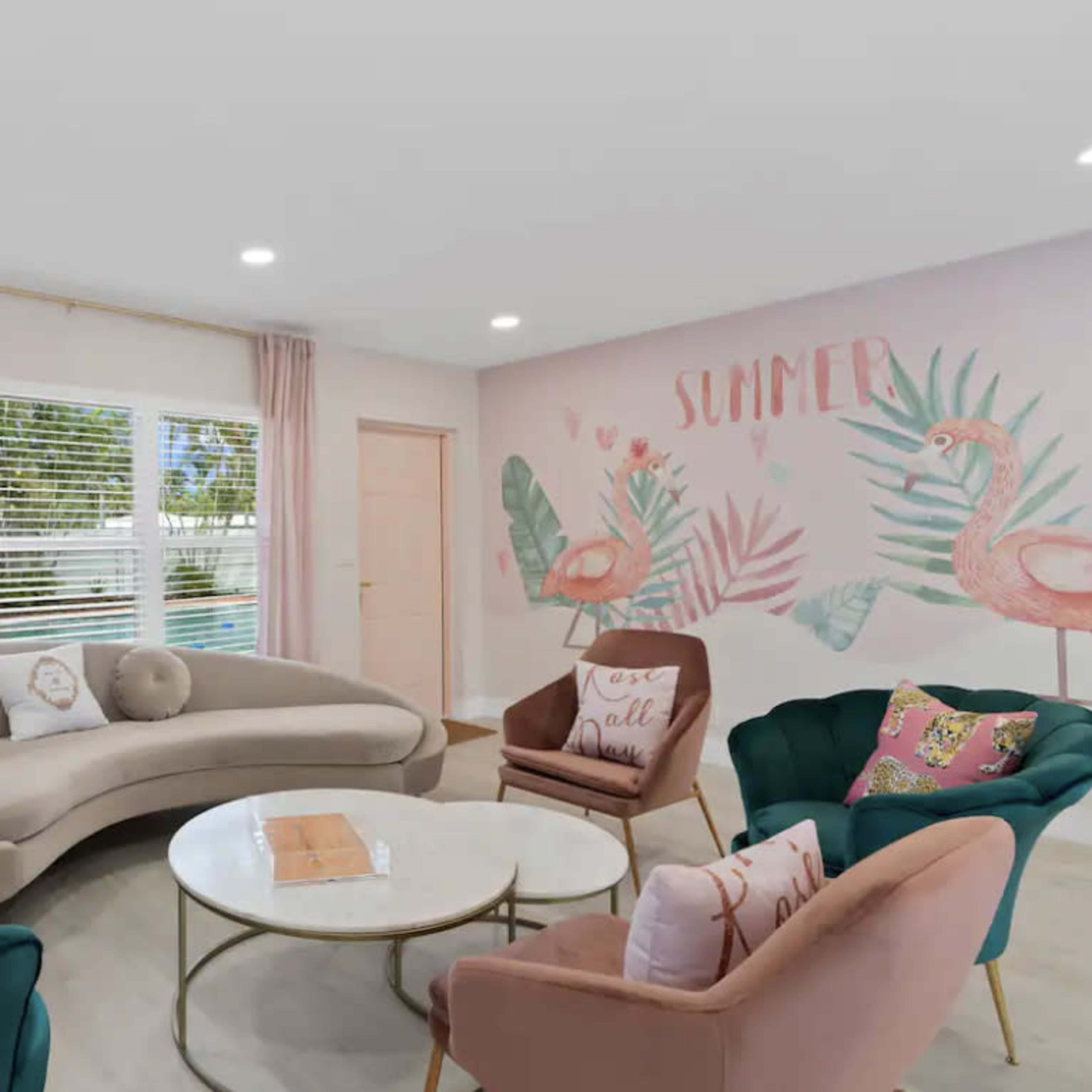 Pink Palm Pool Paradise Image in East Fort Lauderdale, Fort Lauderdale, FL