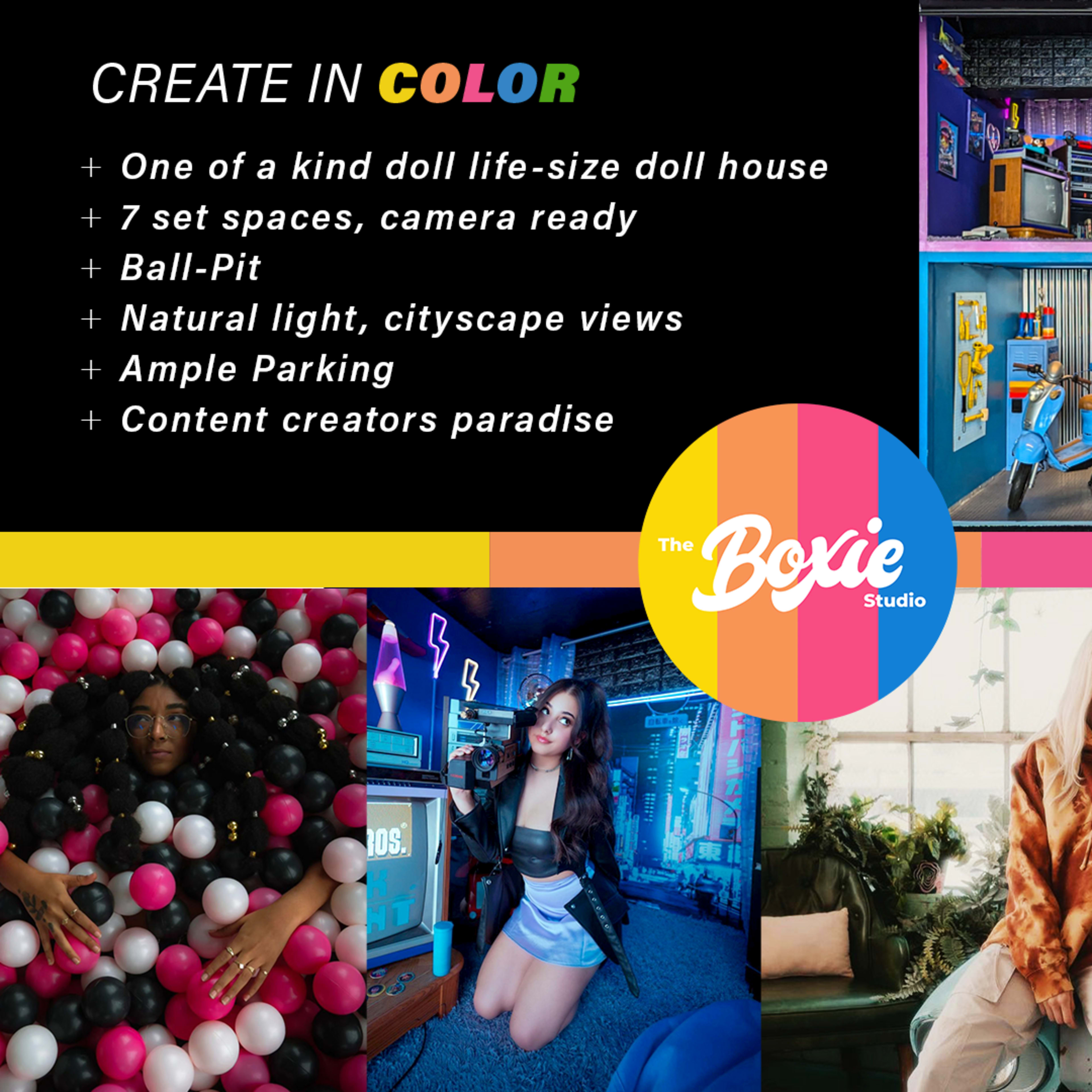 Bright Multi Set Location • Life Sized Doll House • Ball Pit • E-Commerce + Creator Haven • The Boxie Studio! Image in Central LA, Los Angeles, CA