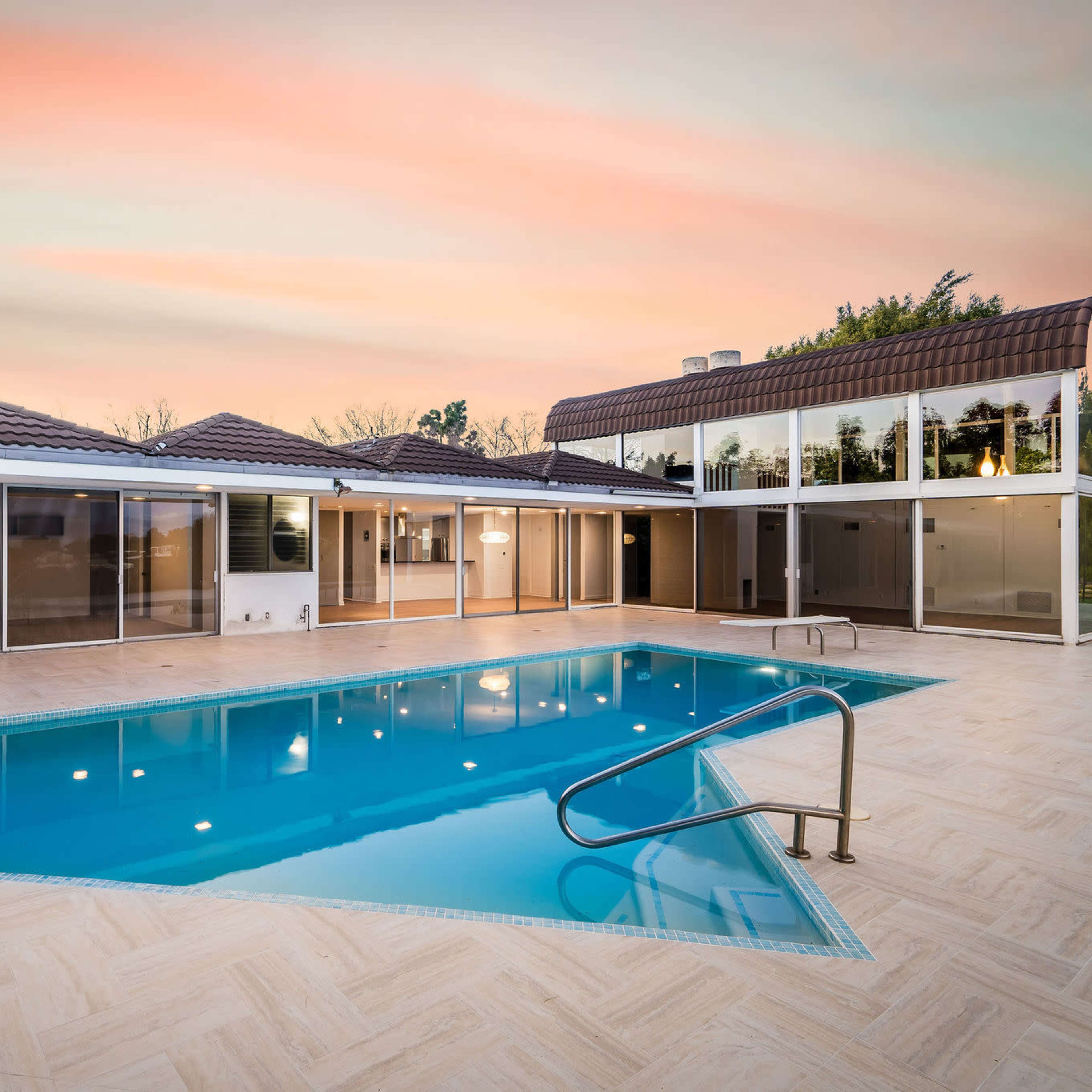 Bel Air House with pool and pickleball court with City Views - Outdoor access only Image in Bel Air, Los Angeles, CA