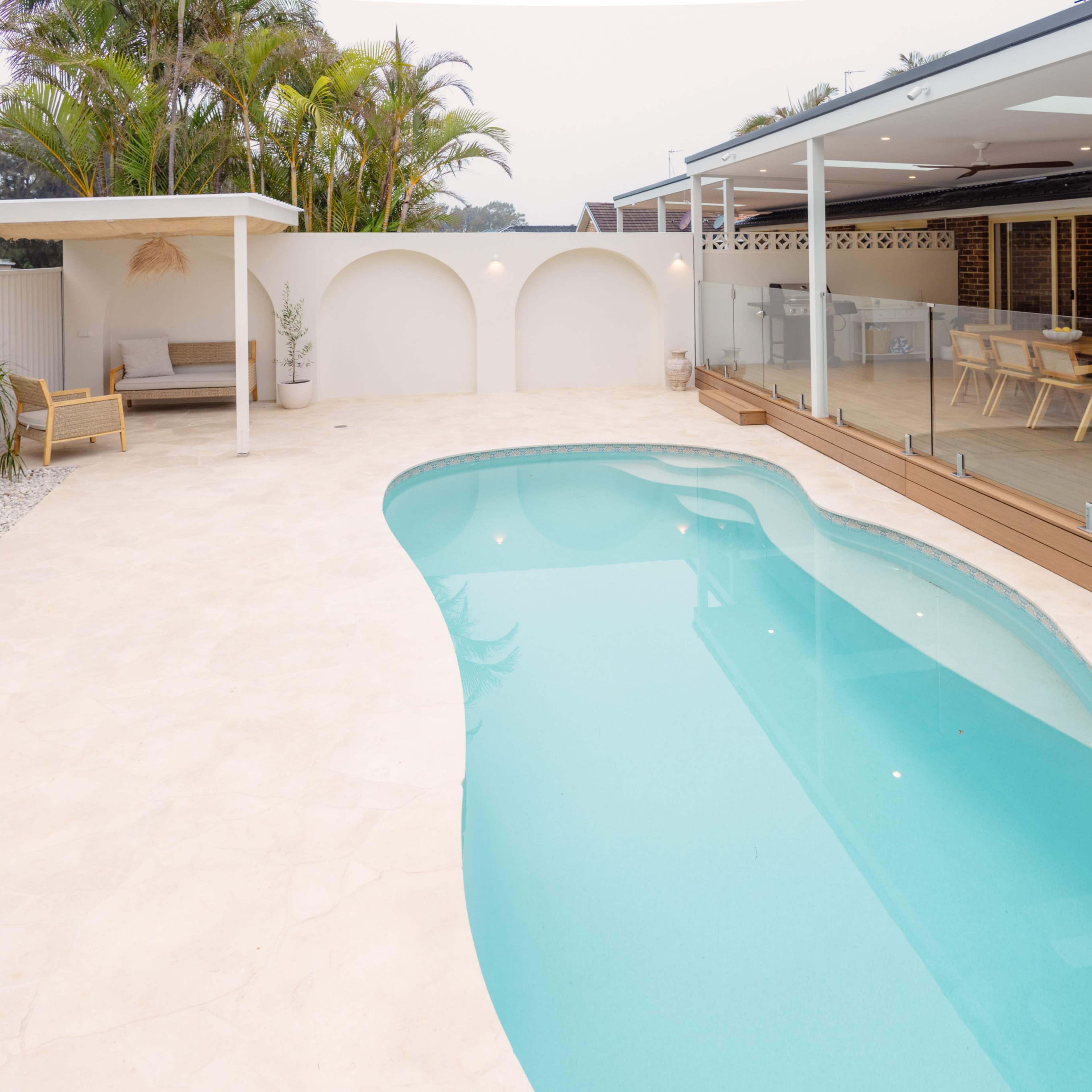 South Coast Mediterranean Pool House Image in Woonona, Wollongong, NSW