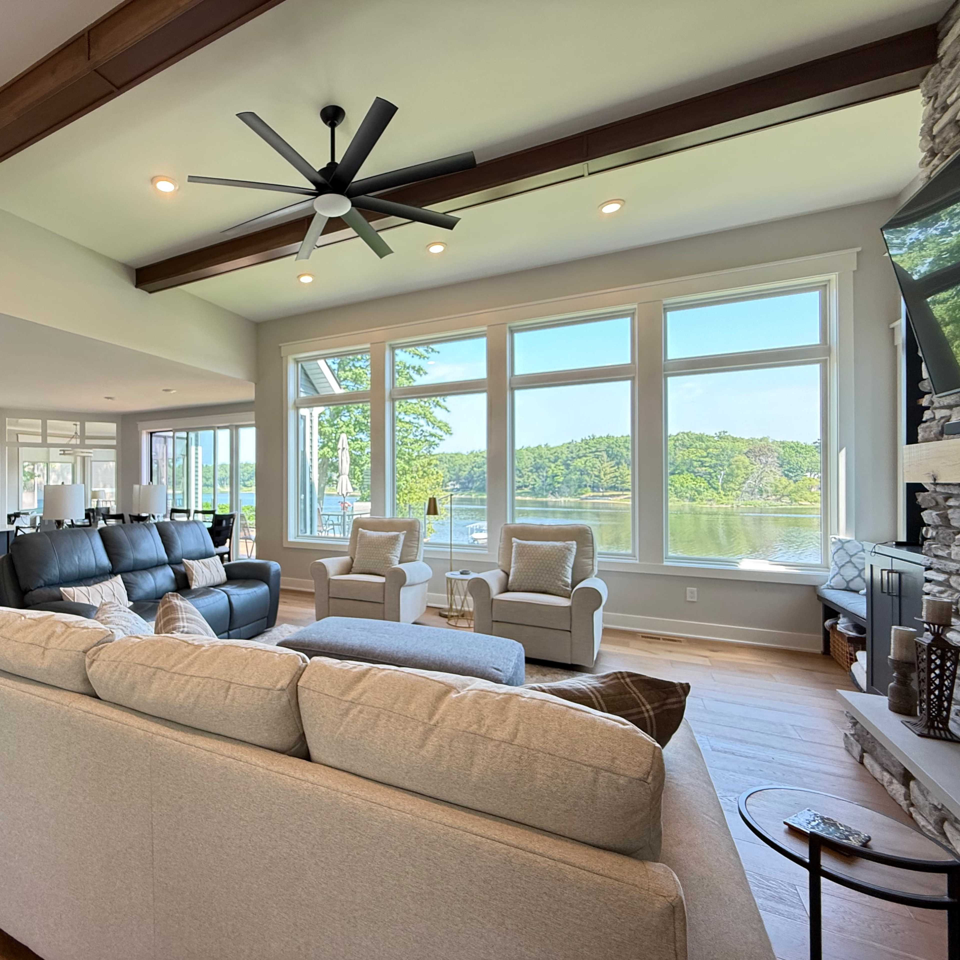 Windows to the Water: Modern, Rustic Lake House Image in , Grand Haven, MI
