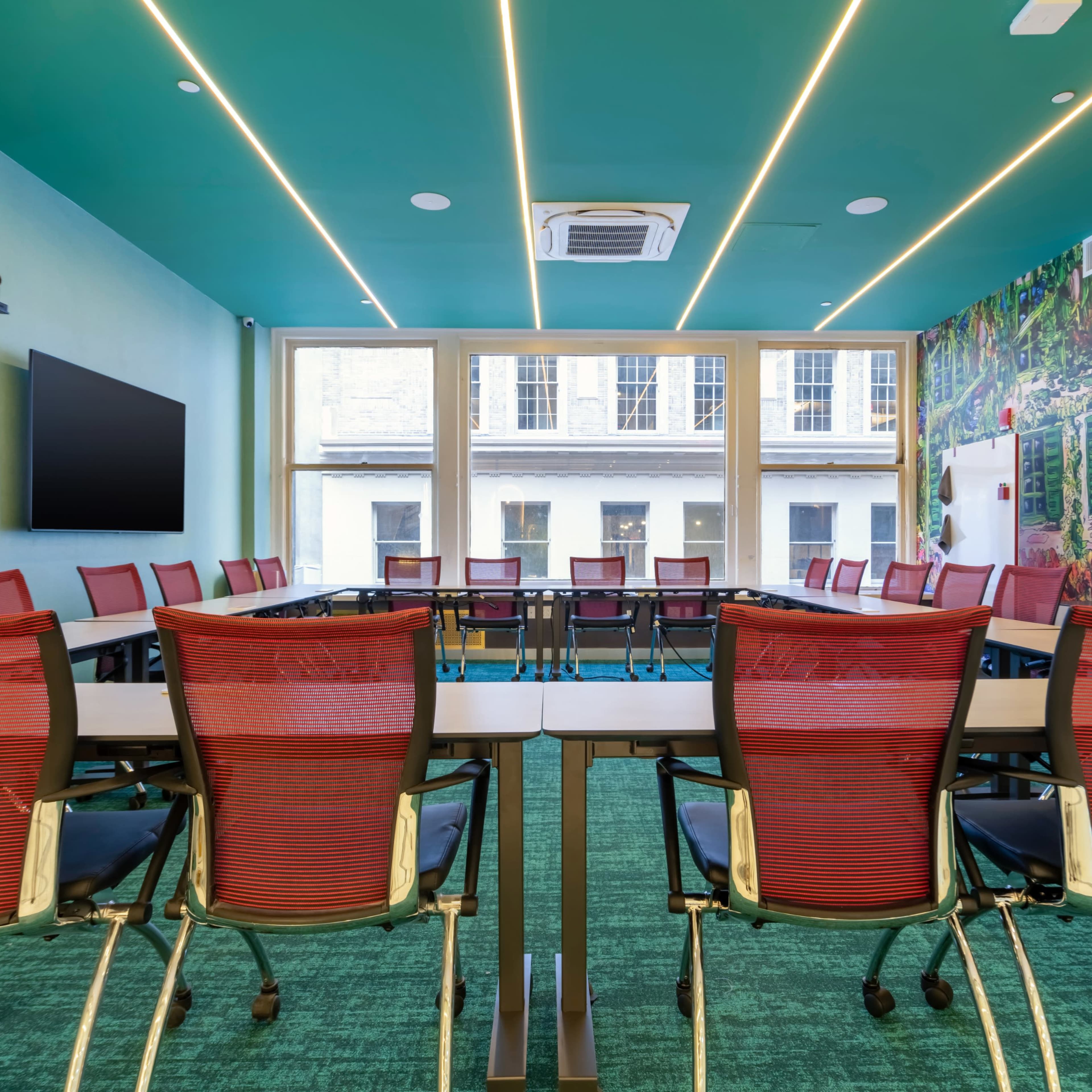 Artist  Themed Monet  Meeting & Events Space - Just Opened up to 40 Attendees Floor to Ceiling Windows-- Lounge and Phone Booths Nearby * 50% Off Promo - Grand Opening * Image in Midtown Manhattan, New York, NY
