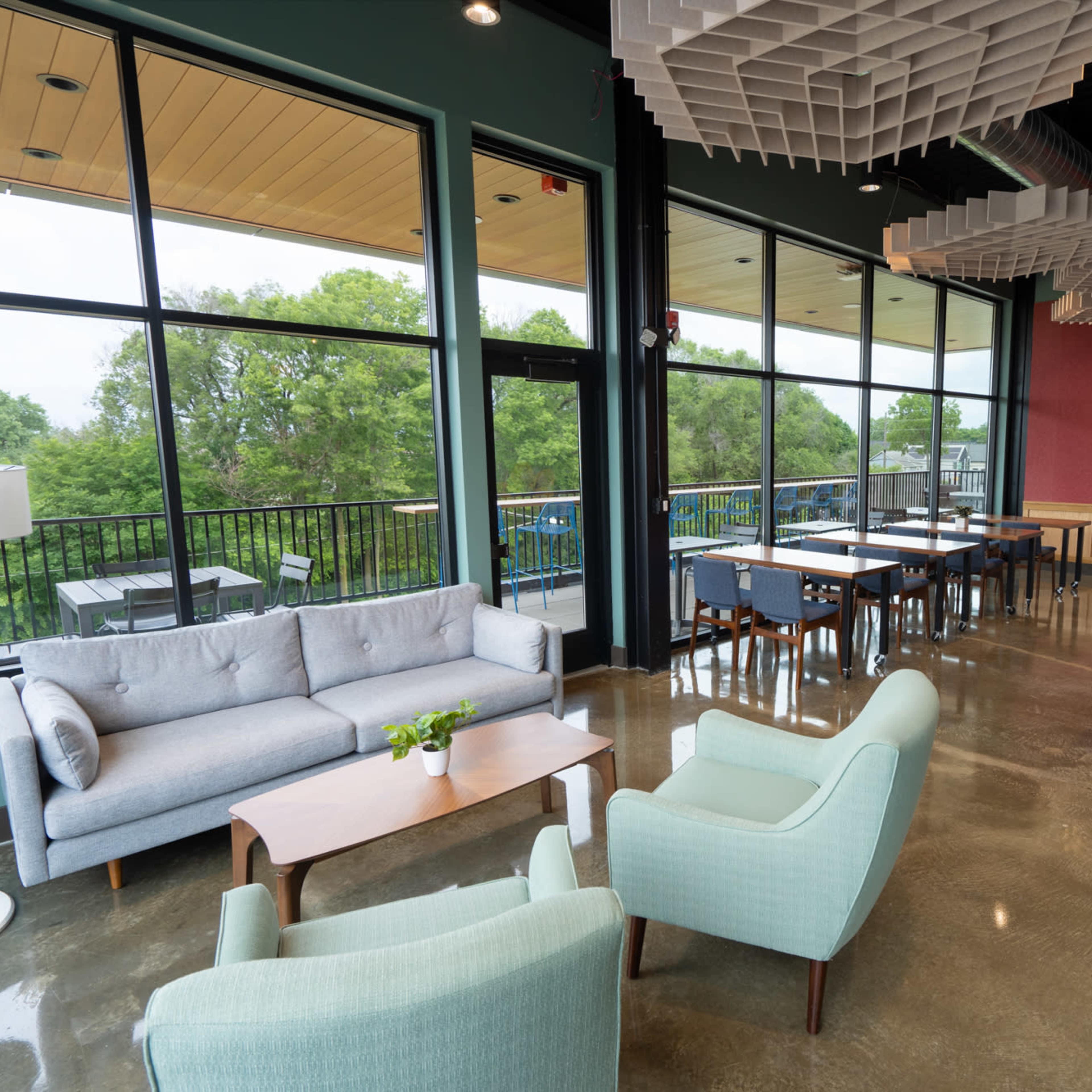Spacious Sunlit Event Space and Patio with a Skyline View Image in Hillside, Indianapolis, IN