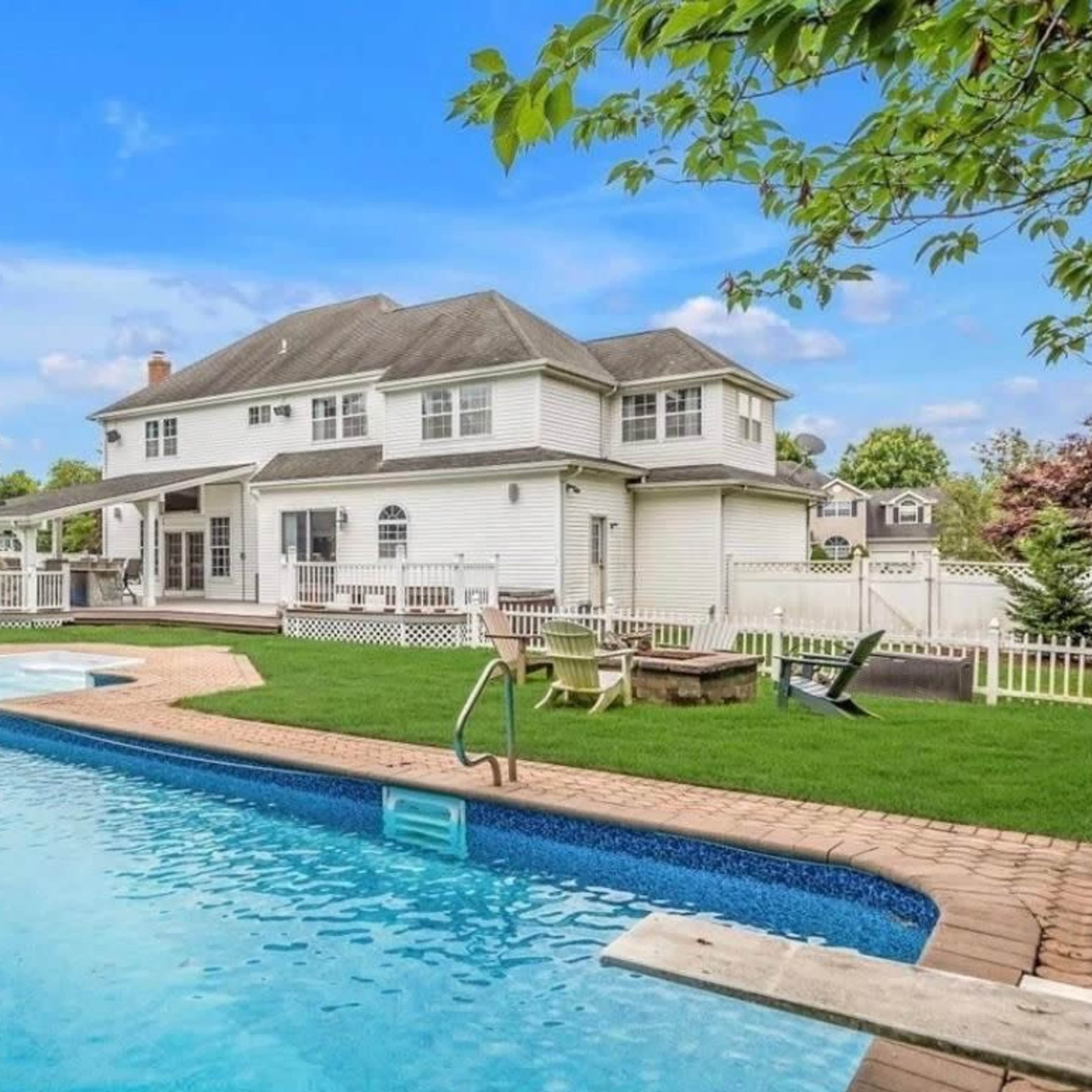 Beautiful, Private Backyard with Pool & Hot Tub Image in Huntington, Huntington, NY