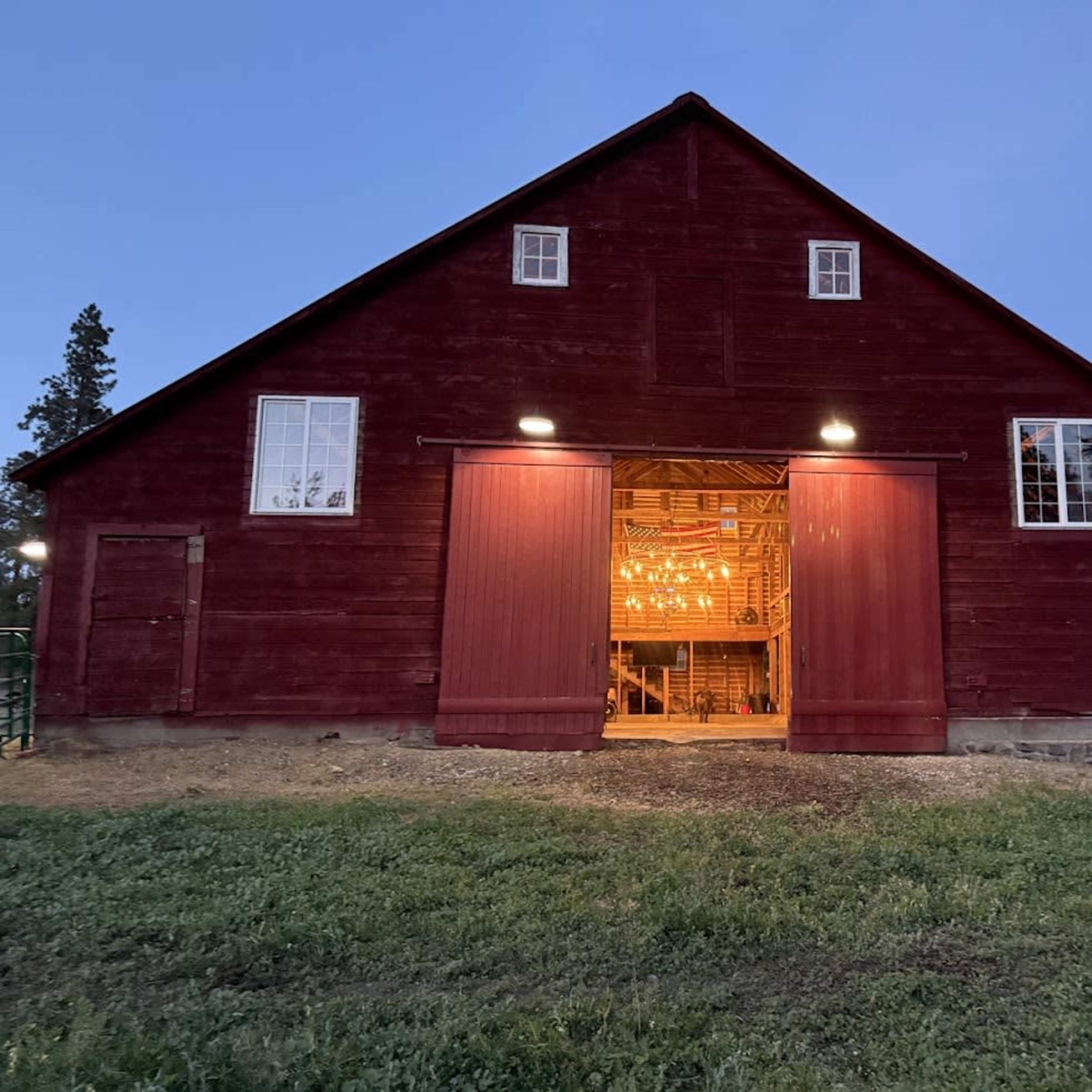 1941 Barn on the rocks Image in , Nine Mile Falls, WA