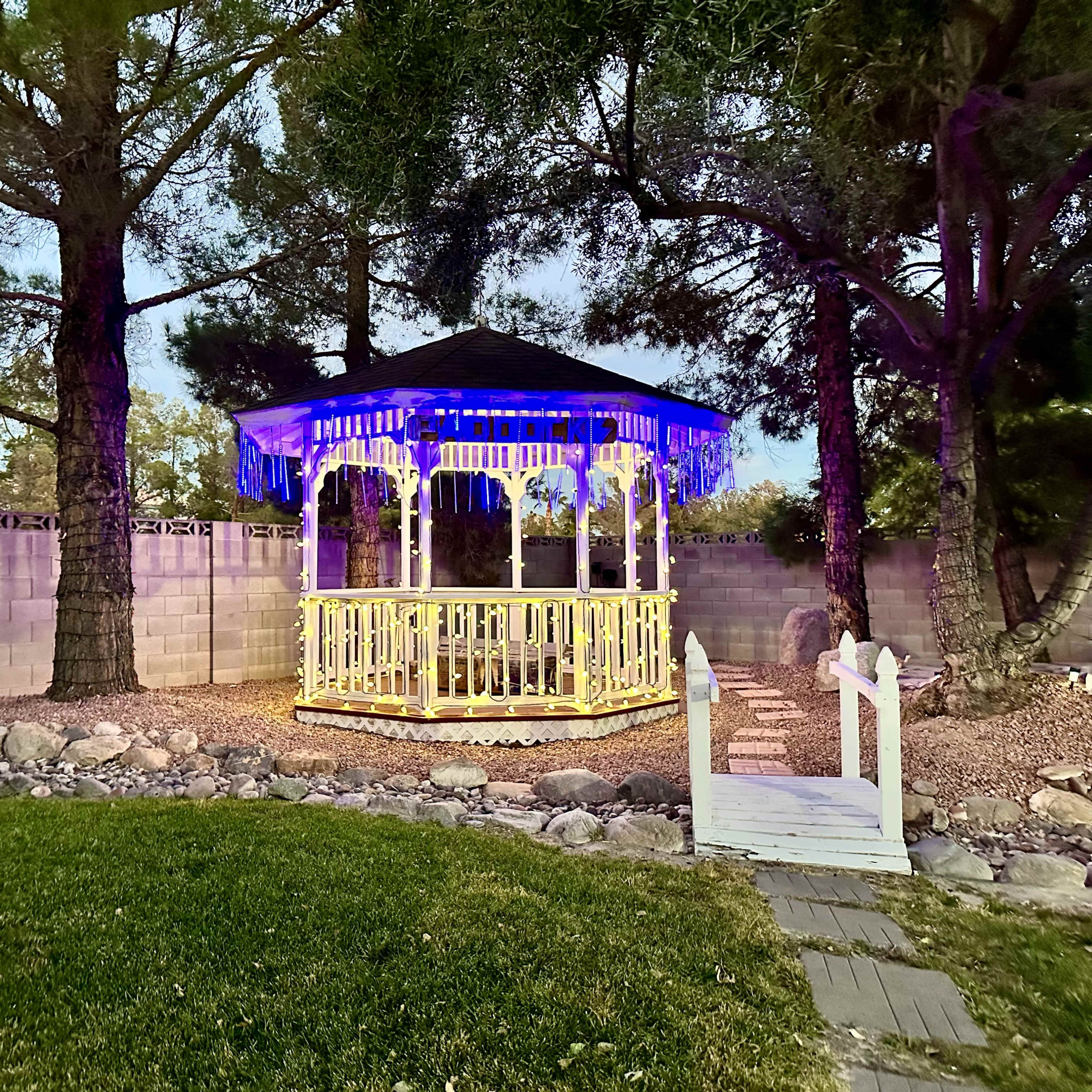 Gazebo in Backyard with mini bridge Image in Las Vegas, Las Vegas, NV