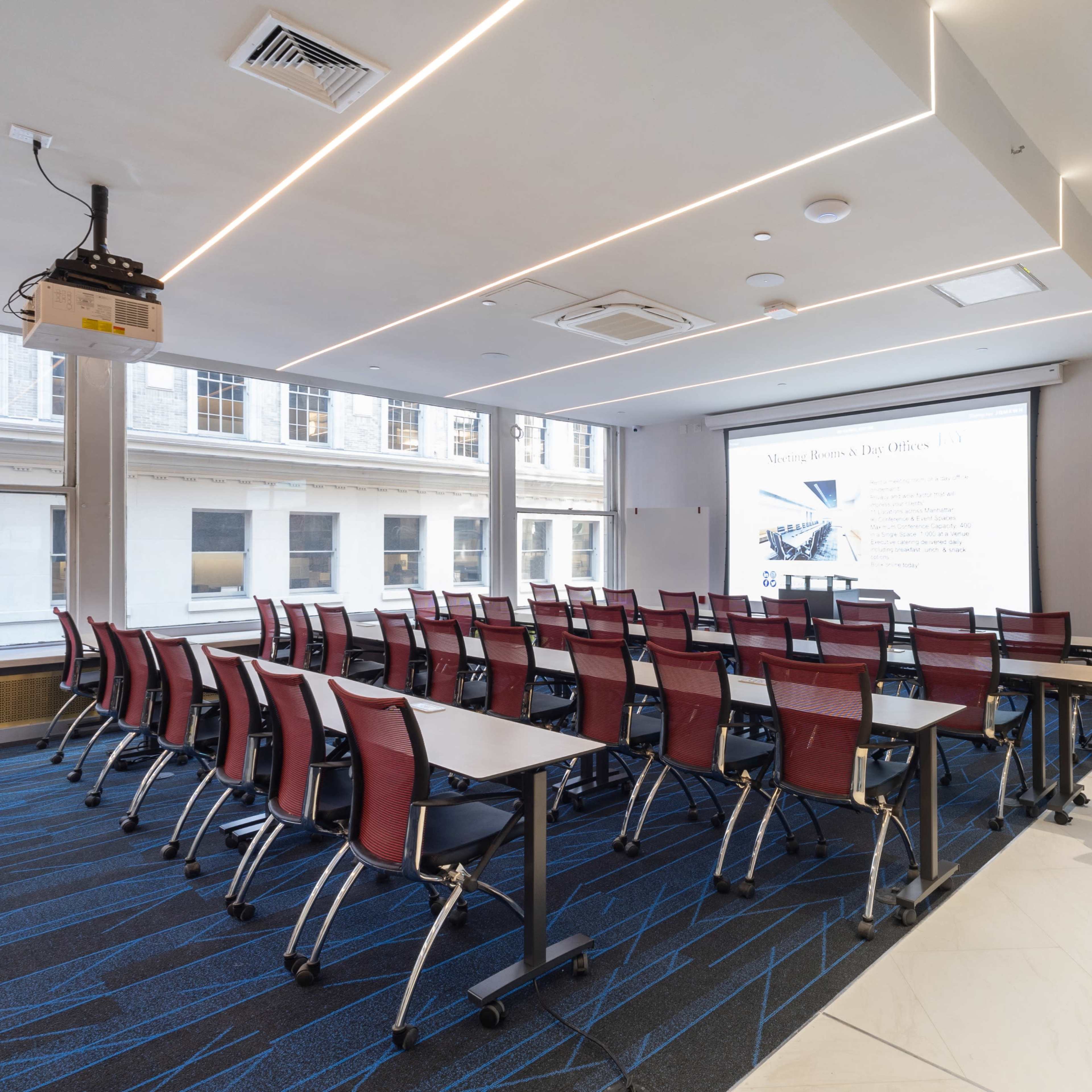 GRAND OPENING PROMO - Picasso Room - Floor to Ceiling Private Conference Room at Conference Center + Lounge +Phone Booths  + Recharge Area + Rooftop Space Image in Midtown Manhattan, New York, NY