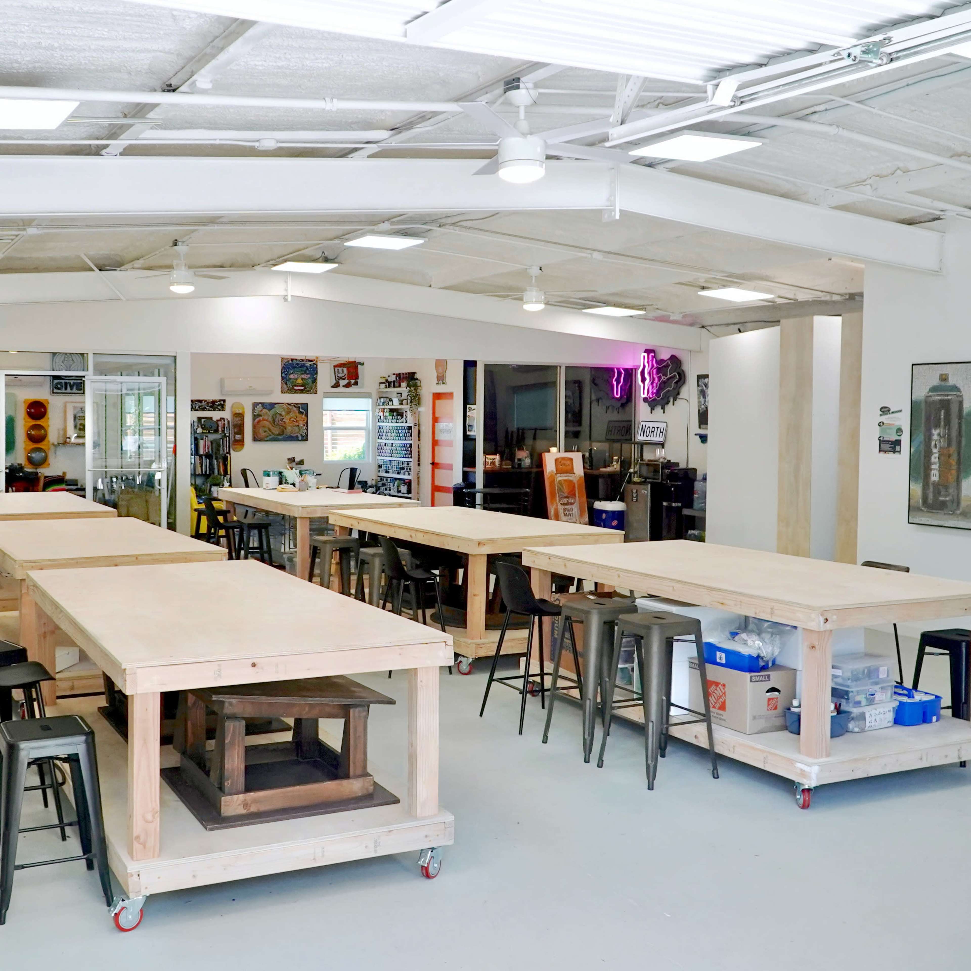 Colorful Warehouse Art Studio with Garden and Lounge Image in Johnston Terrace, Austin, TX