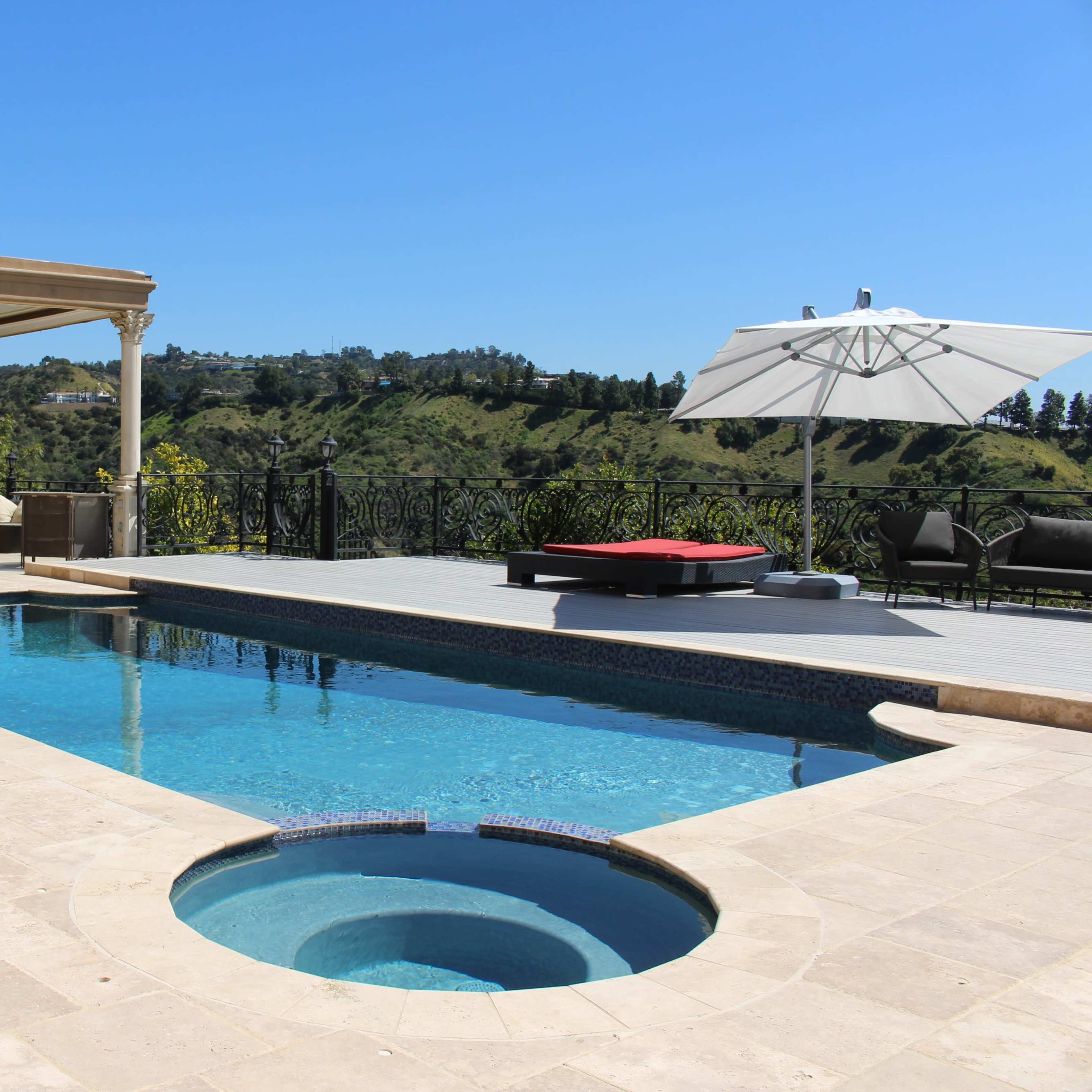 Beverly Hills Hillside Spacious Skyline Balcony with Pool & Jacuzzi Image in Beverly Crest, Beverly Hills, CA