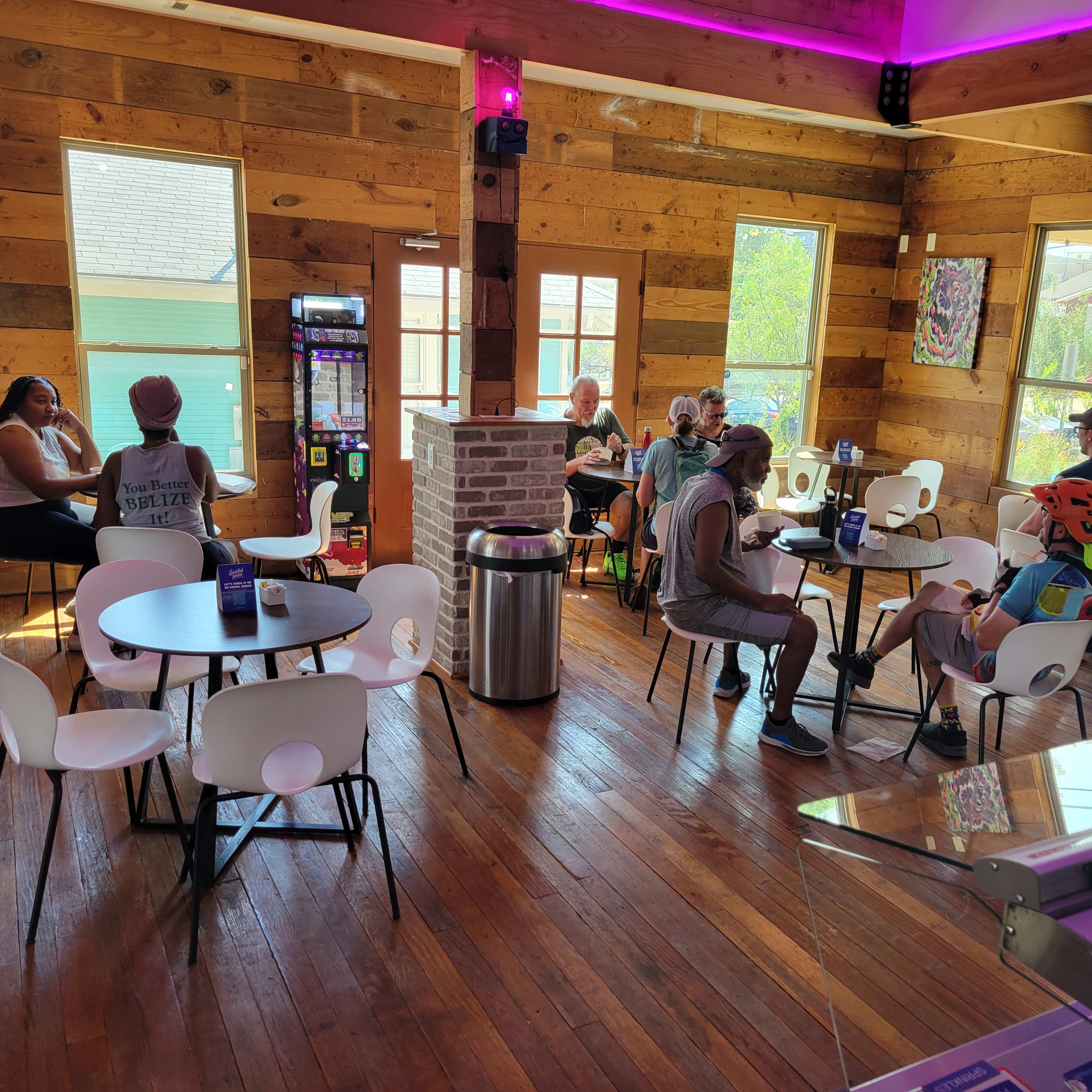 Charming Cafe Venue with Outdoor Seating & Local Art Image in Oak Cliff, Dallas, TX
