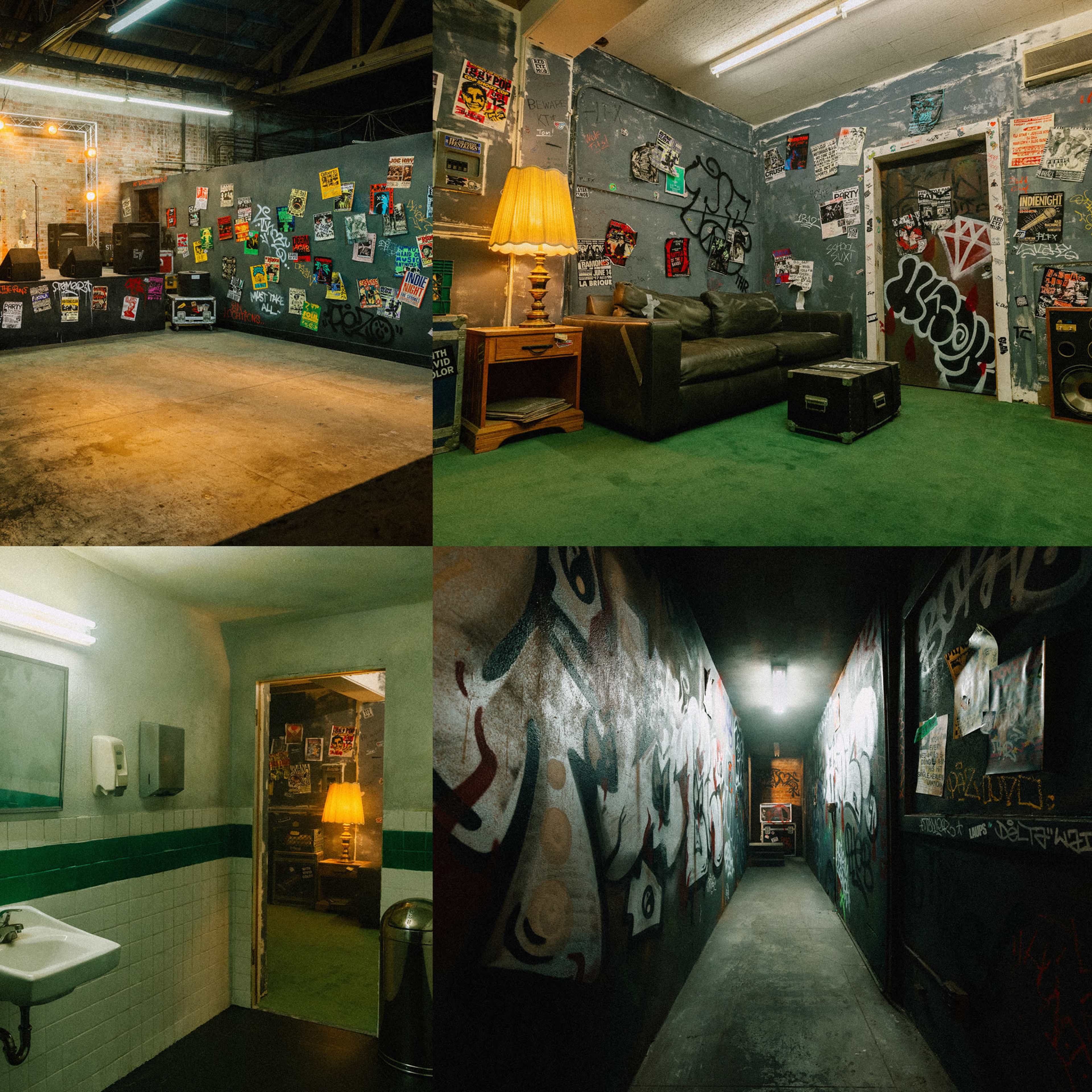 Warehouse Concert Venue + Greenroom & Grungy Bathroom Image in Vernon, Vernon, CA