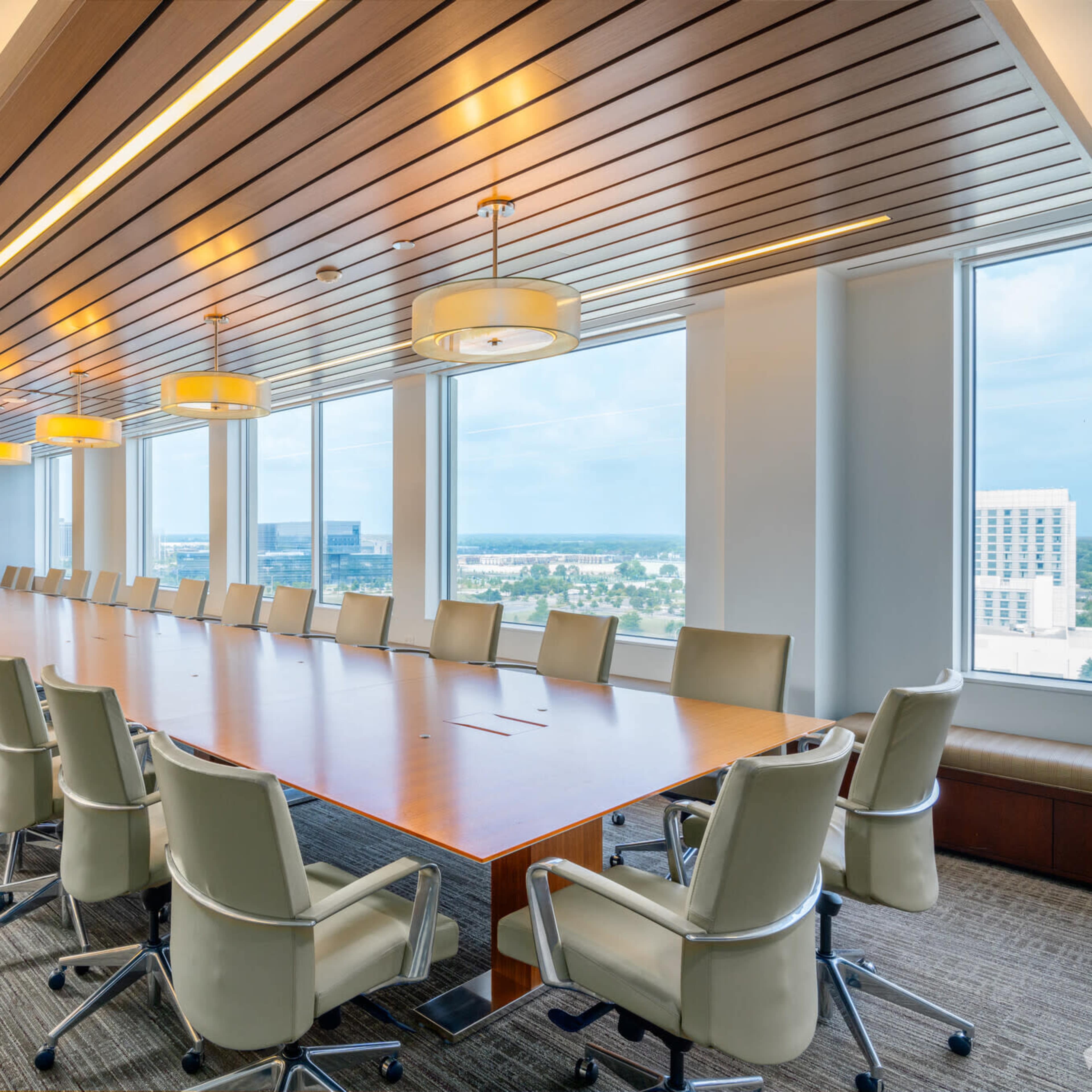 Upscale Boardroom with Chicago Skyline View Image in Schaumburg Township, Schaumburg, IL