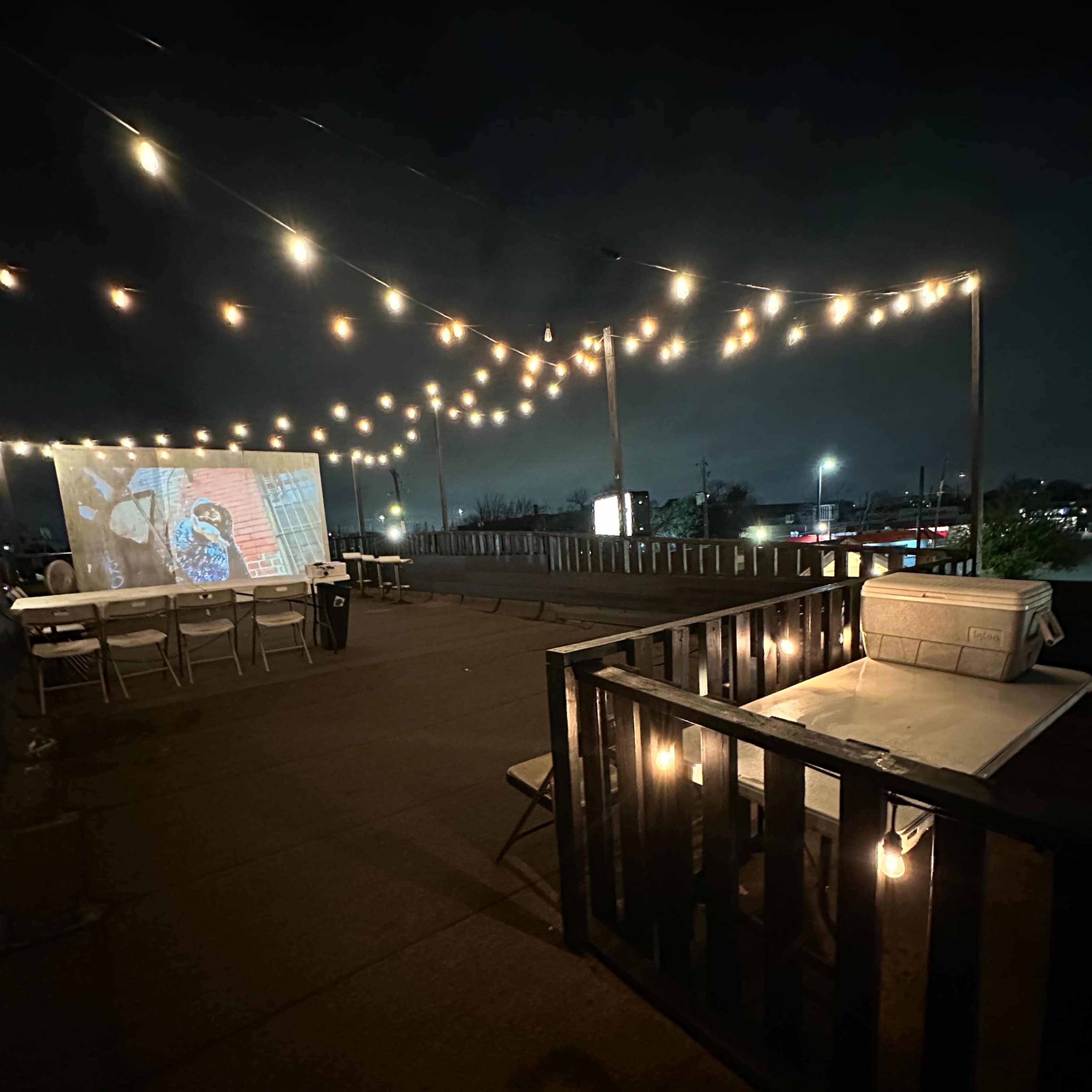Rooftop Deck with Skyline View and Backyard with Stage Image in Greater Eastwood, Houston, TX