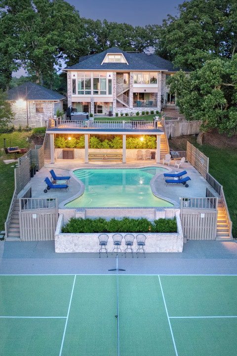 Photo inspiration: Luxury Lakefront Event Venue W Pickleball Court Veranda Expansive Photo Inspiration