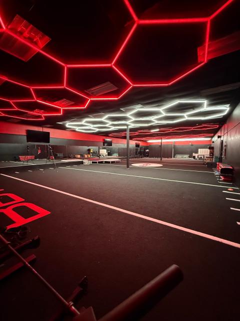 Spacious 5,000 sq. ft. Fitness Studio with LED Lighting and Sound ...