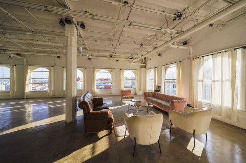 View of A daylight Loft photo studio for rent with downtown Los Angeles view ...
