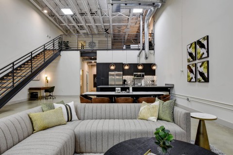 Beautiful view of High Ceiling Industrial Loft Space Rentals