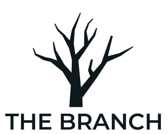 The image features a stylized black tree silhouette above the text "THE BRANCH" in bold letters.