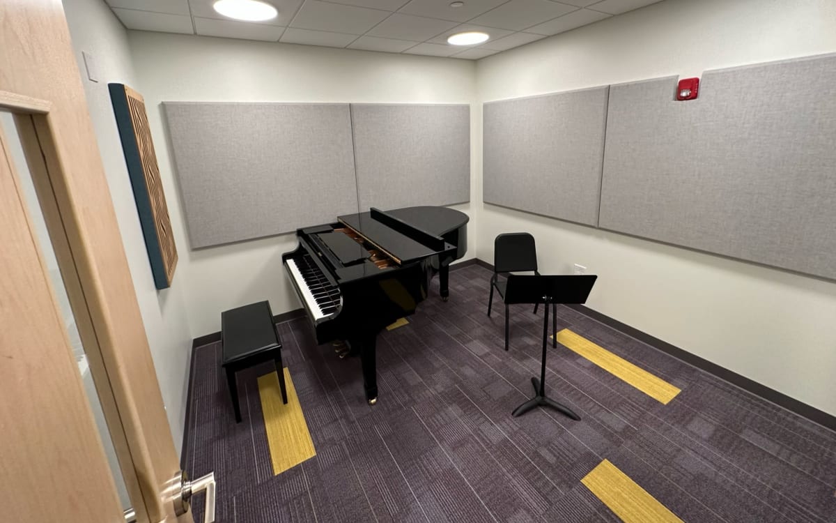 View of Private music practice room with Yamaha C2 piano, Somerville, MA ...