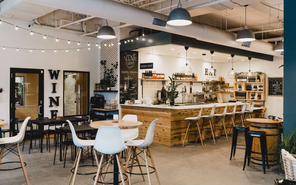 Downtown Hopkins Wine Bar with a bright welcoming   spacious
