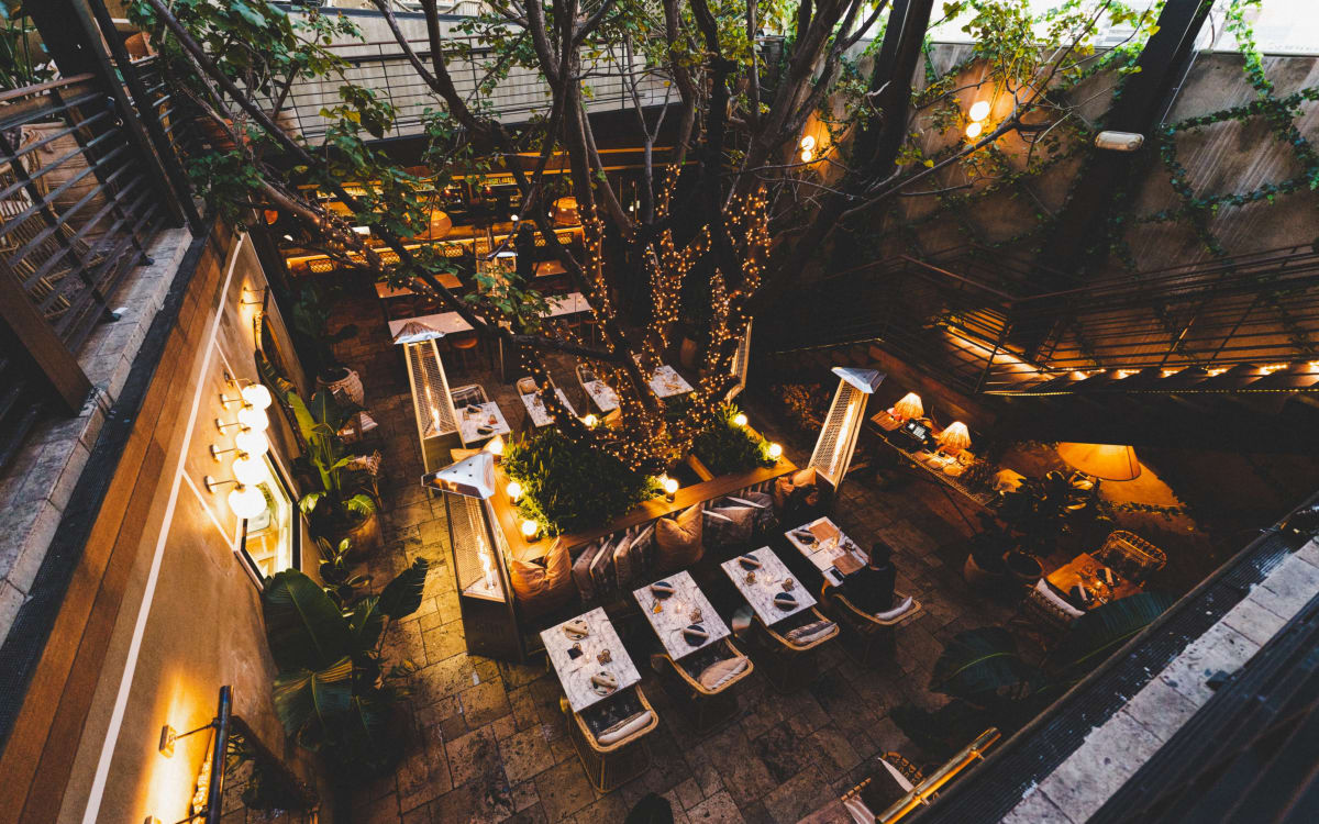 Chic Tulum Style Multi level Indoor/Outdoor Restaurant Patio Event