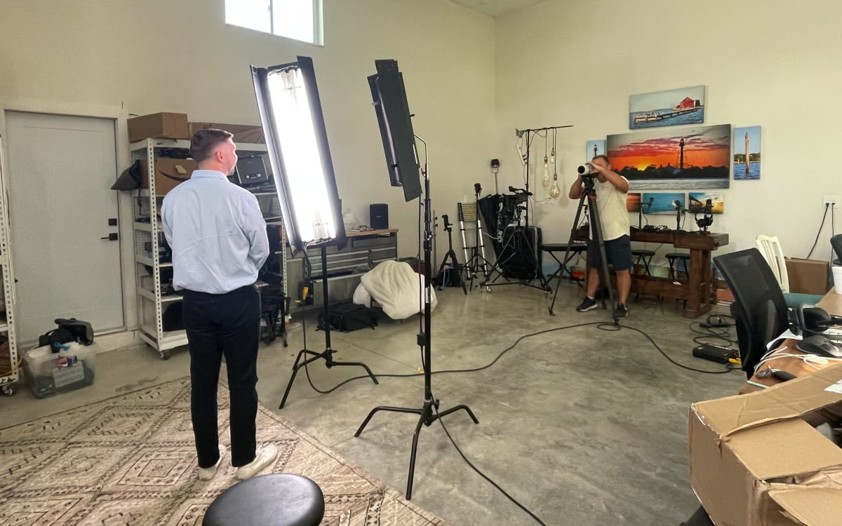 High Ceiling Photography Studio with 12x12 Garage Door, Fort Myers, FL