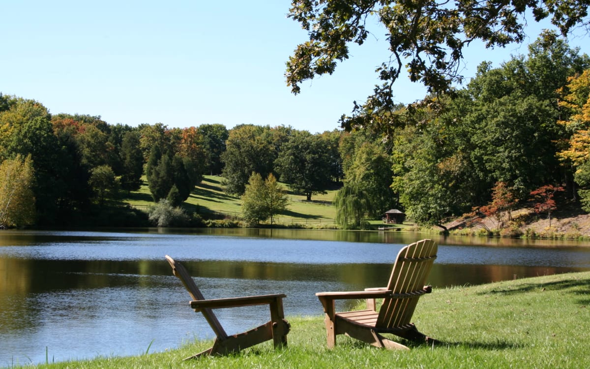 Classic Log Cabin on Private Lake with Fields + Forest, HARDWICK, NJ