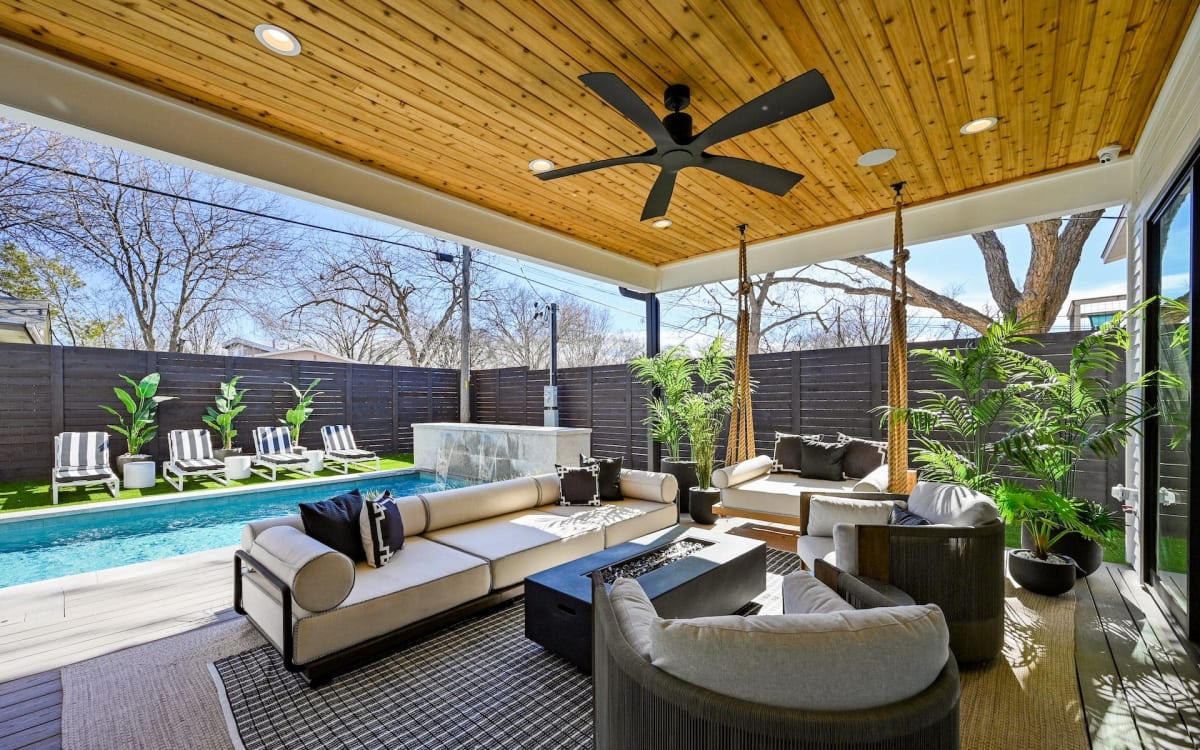 Luxurious Backyard Oasis w/ Heated Pool, Hot Tub, Fire Pit, Austin, TX Production Peerspace