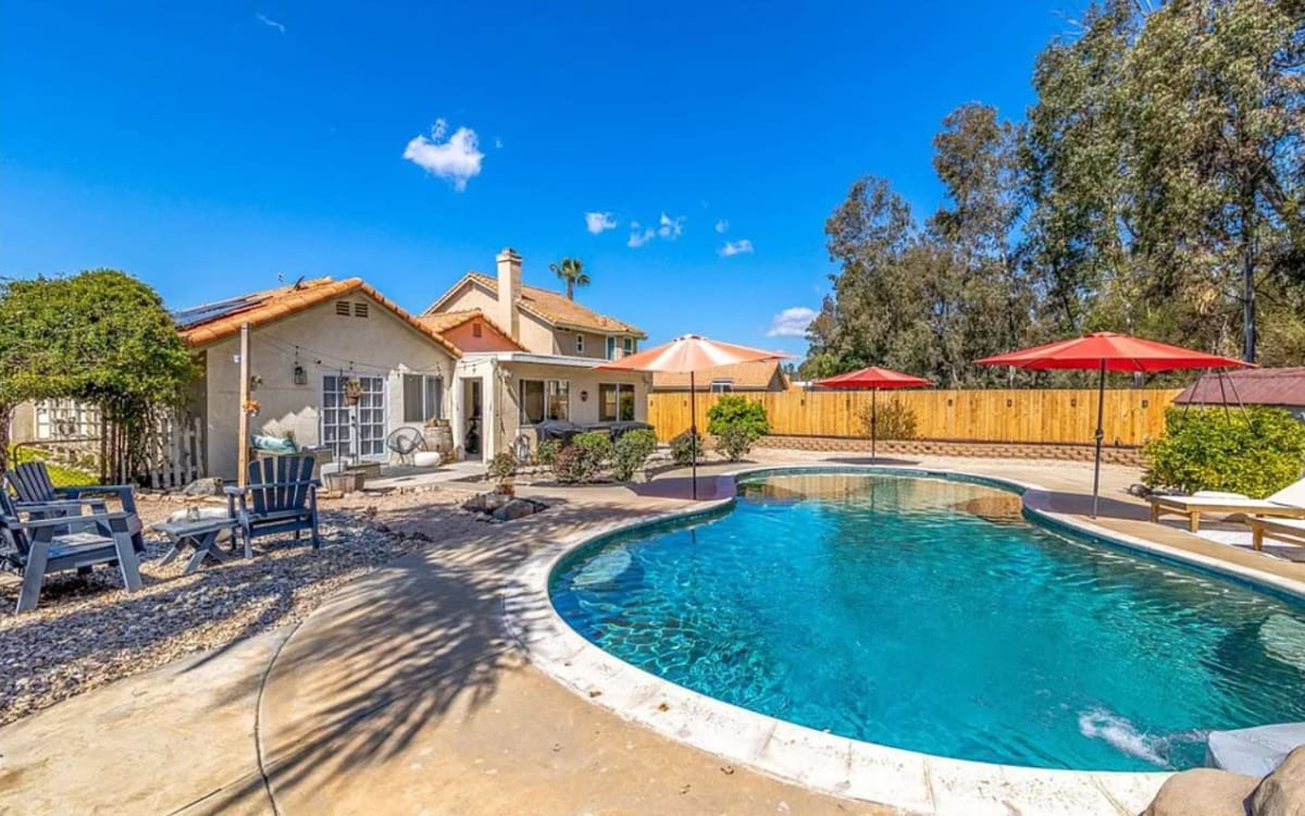 Large Outdoor Pool area with Large Beautiful Mature trees., Murrieta