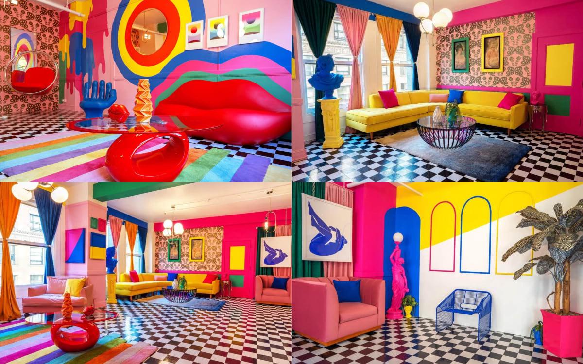 Colorful Downtown RETRO Room with POP Art Furniture, Los Angeles