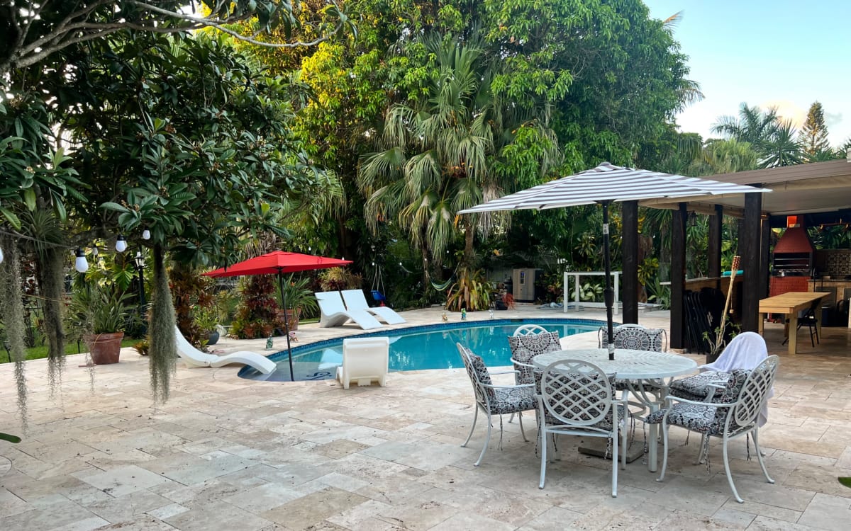 Backyard with Pool and Outdoor Kitchen, Margate, FL Production