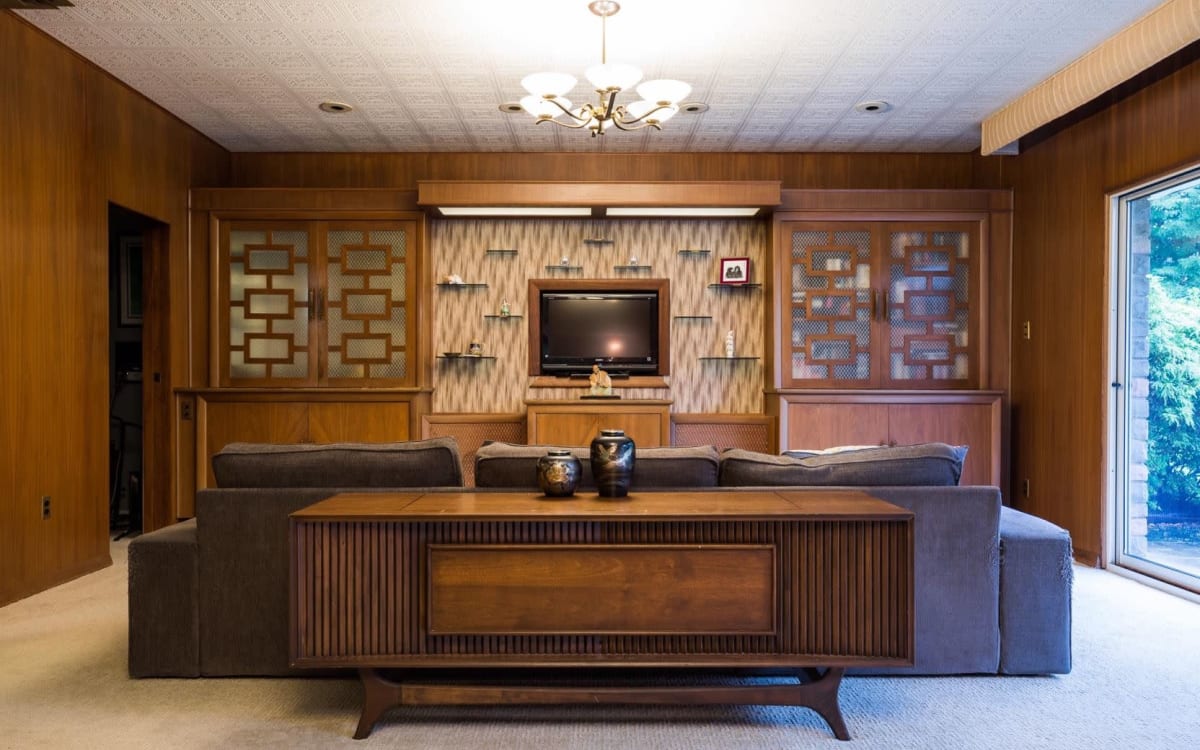 Mid century modern online built in