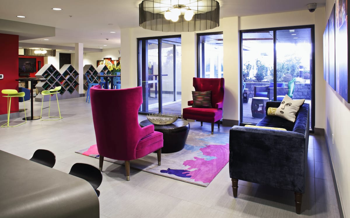 Colorful Lounge with Retro Arcade Games, Seattle, WA Production