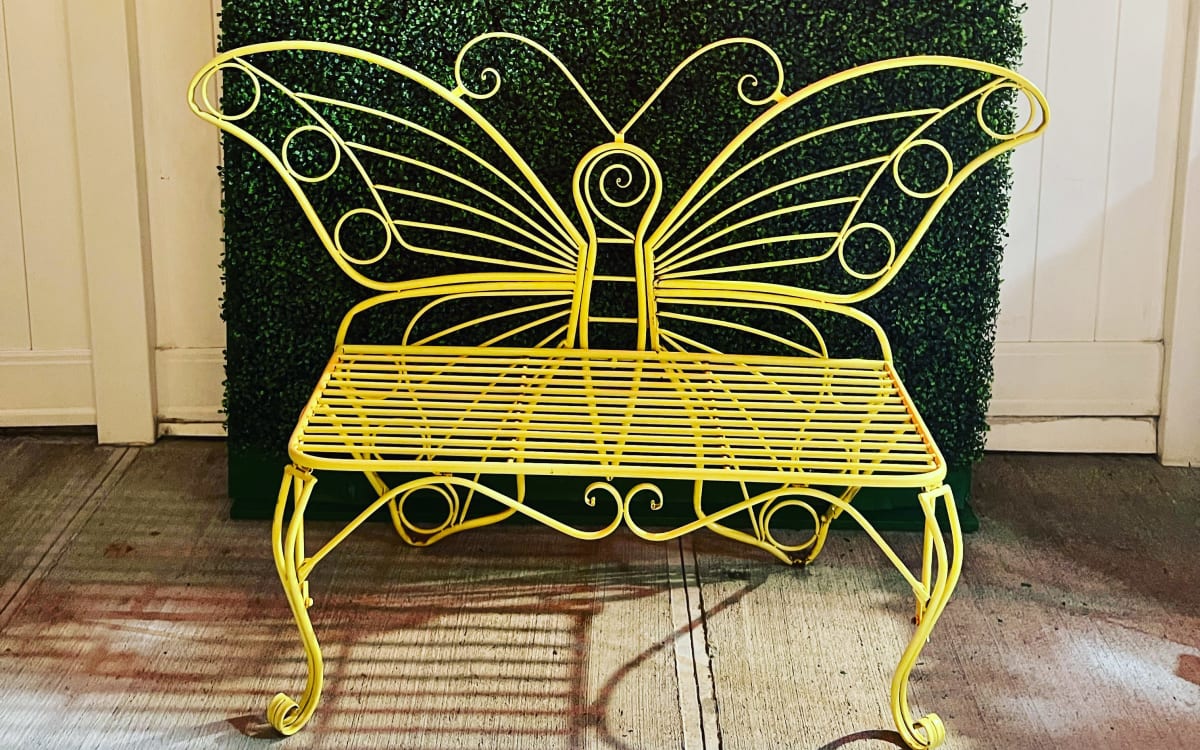 Yellow butterfly store garden bench