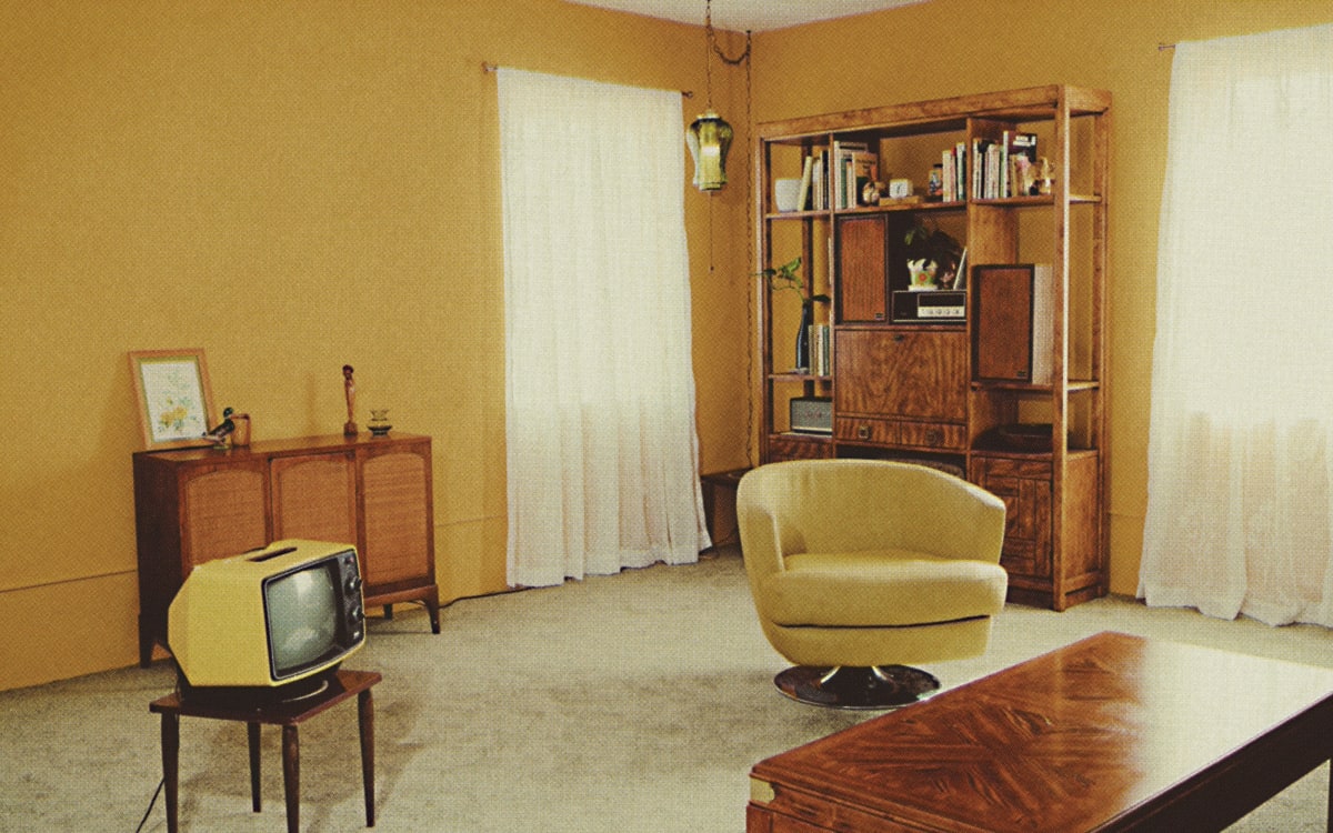 Midcentury Modern Living Room With Cuckoo Clock