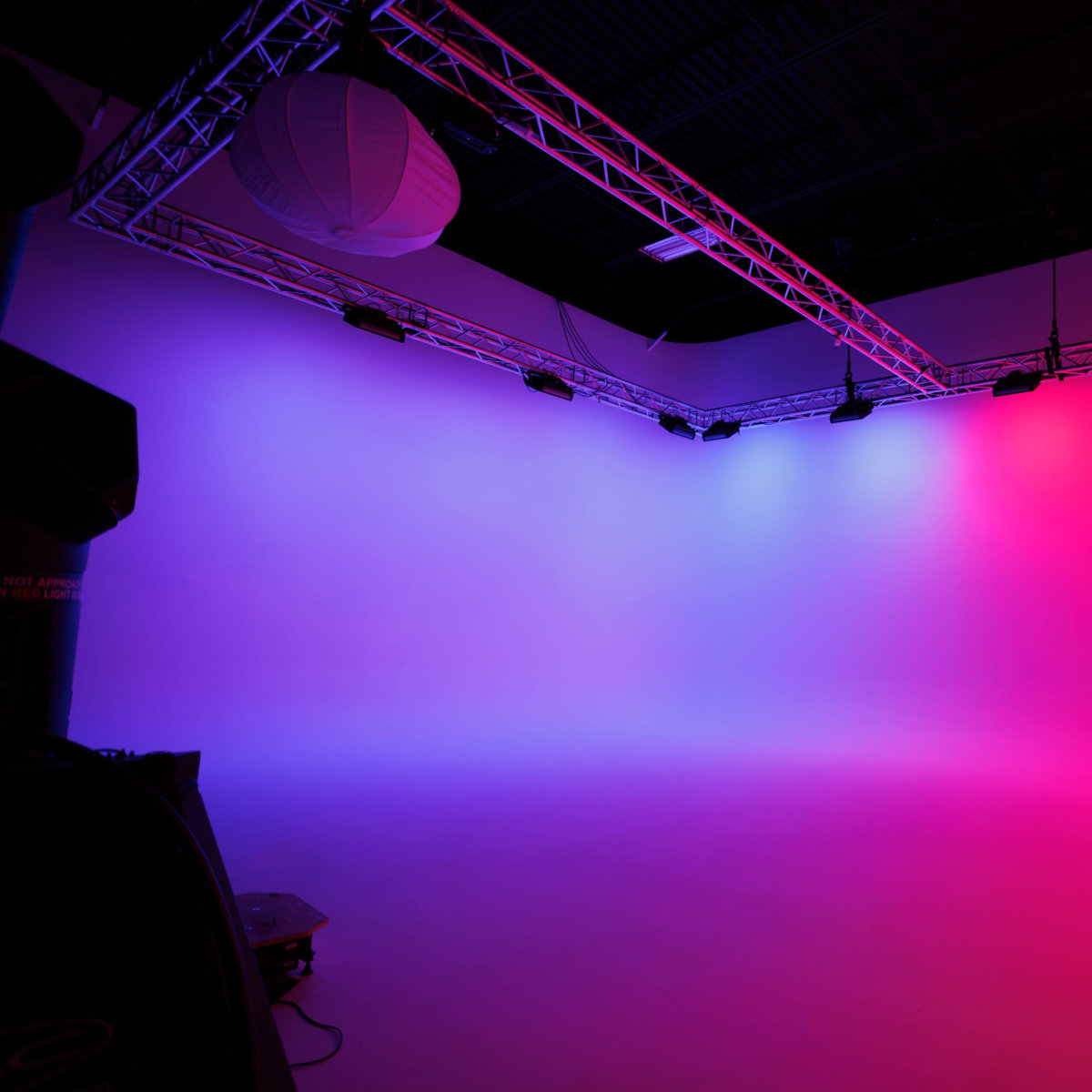Video Production Studio with 25 foot 3-sided cyc wall fully lit cyc ...