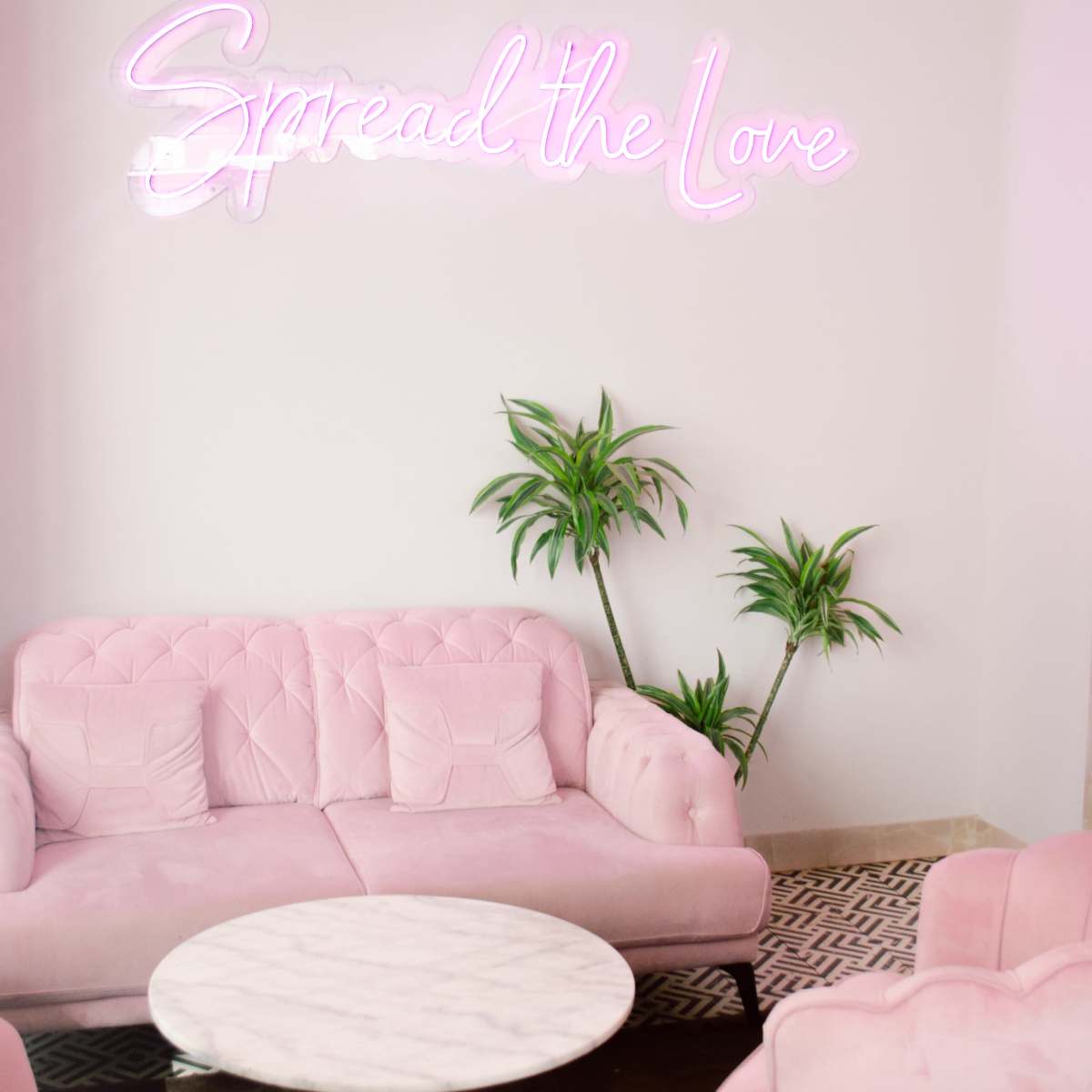 Sunny High Holborn Cafe with Chic Pink Accents in London Image in Holborn, London, ENG