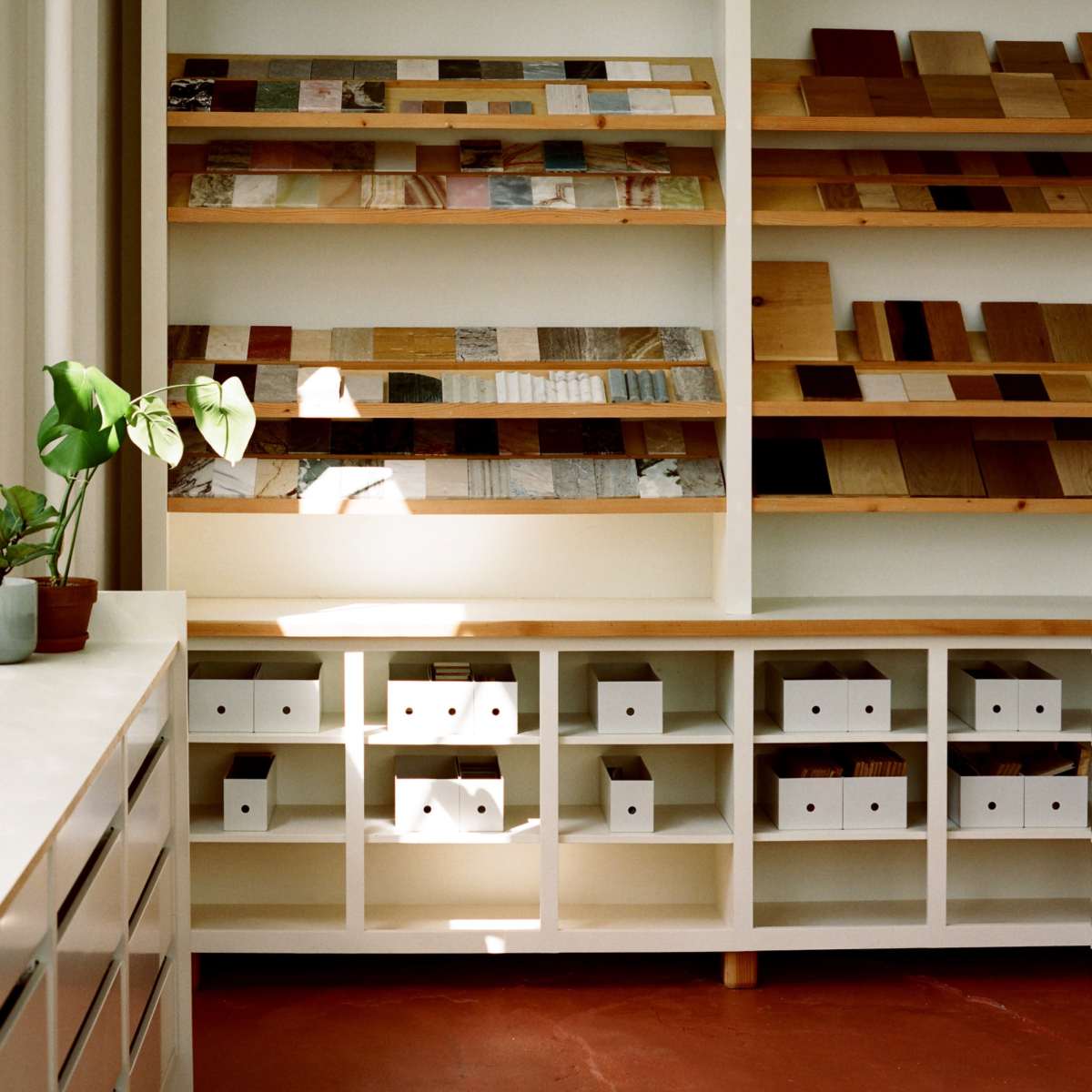 Material Library Studio Flooded in Natural Light with Glass Brick