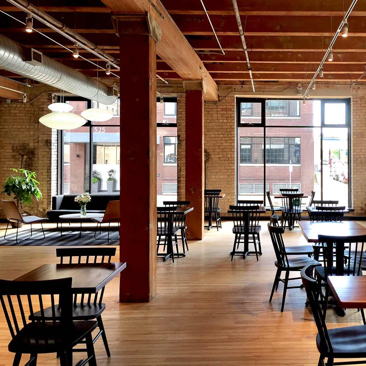 Bright Exposed Brick Cafe Event Space in North Loop Minneapolis in Minneapolis Image in Central Minneapolis, Minneapolis, MN