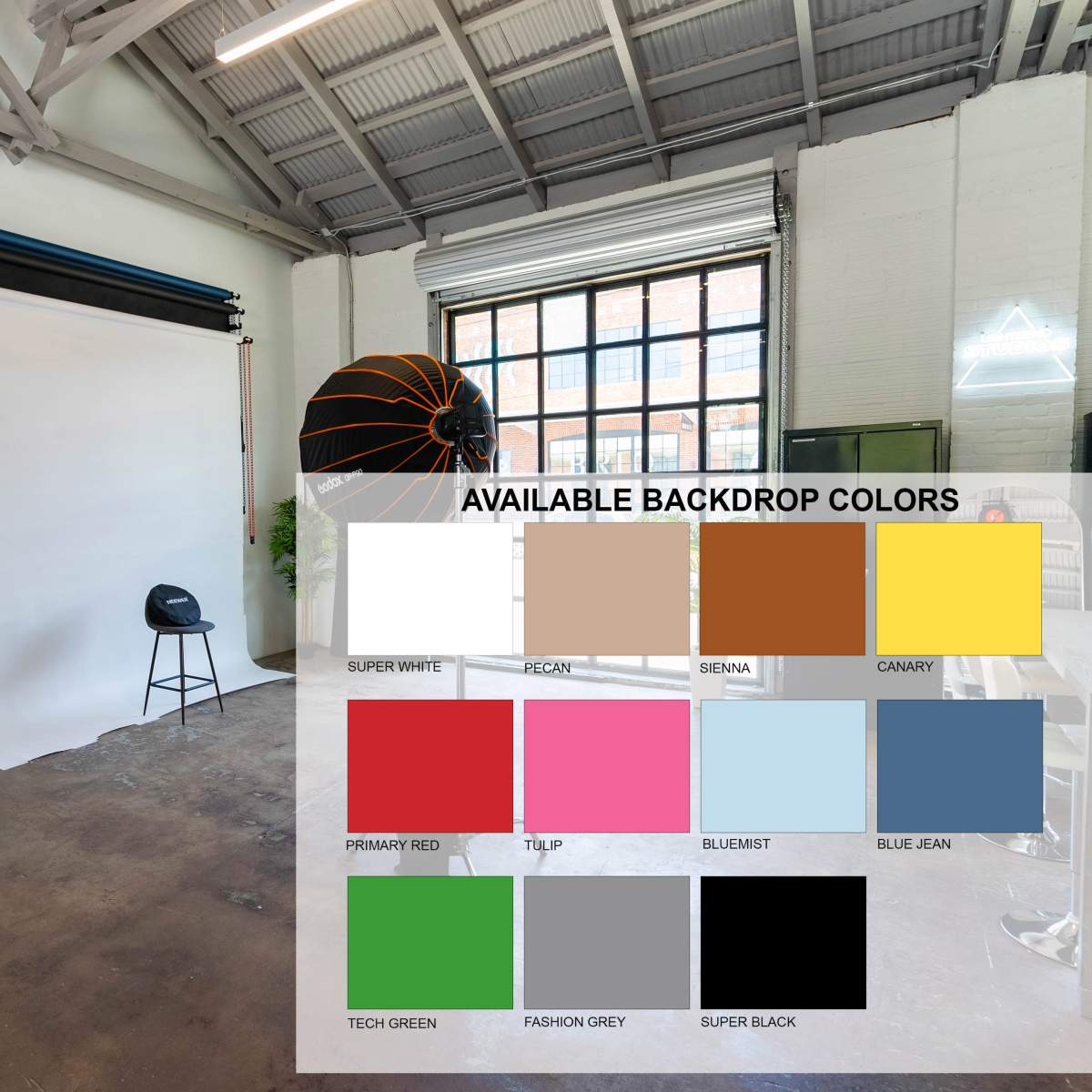 Production Studio with Lighting Equipment & Natural Light in East Downtown in Houston Image in Second Ward, Houston, TX