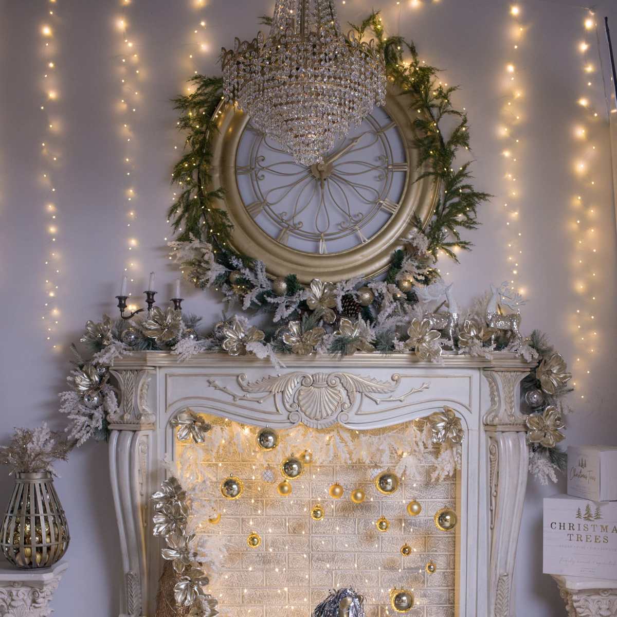 Christmas Elegant Royal Blue  Photo Studio with Luxe Golden Decor in Vancouver Image in East Vancouver, Vancouver, BC