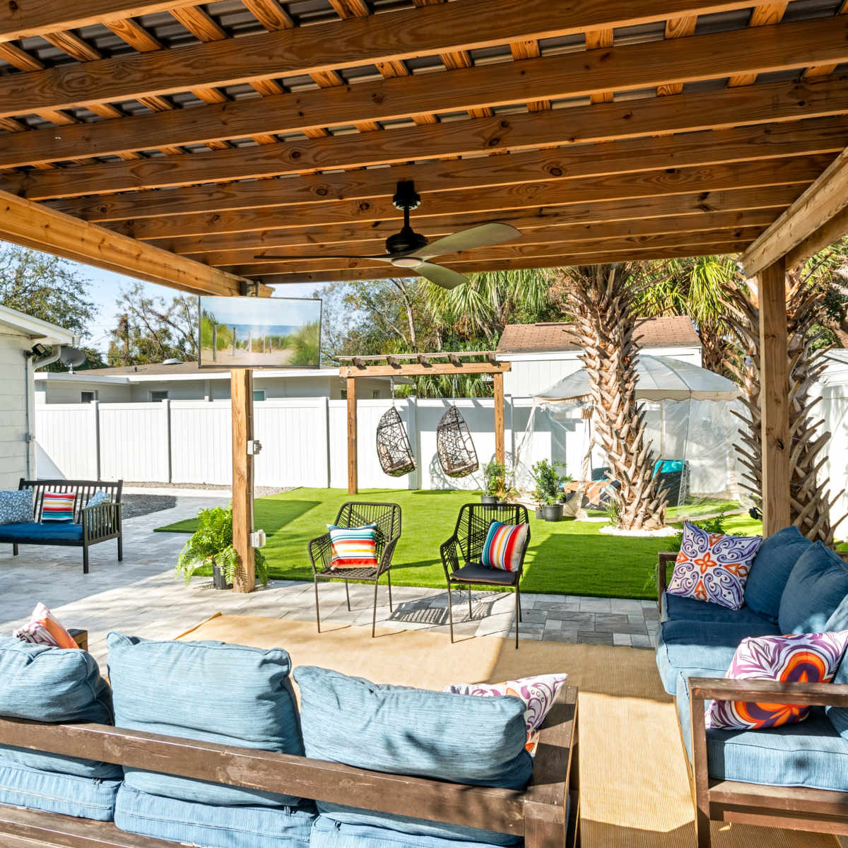 Luxe Glamping Adult Tent, Swings & Pergola in Tampa Image in Northwest Tampa, Tampa, FL
